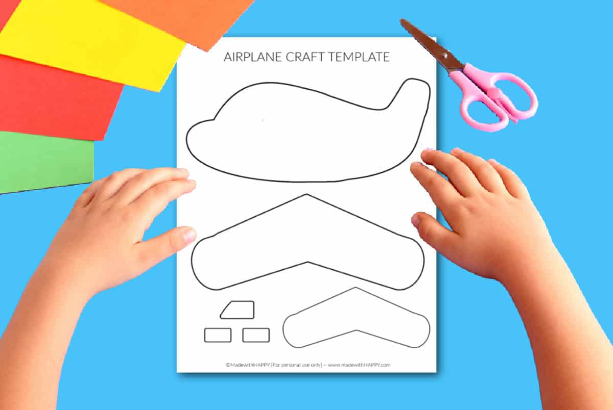 Airplane Craft - Easy Paper Craft - Made With Happy with regard to Free Printable Airplane Template