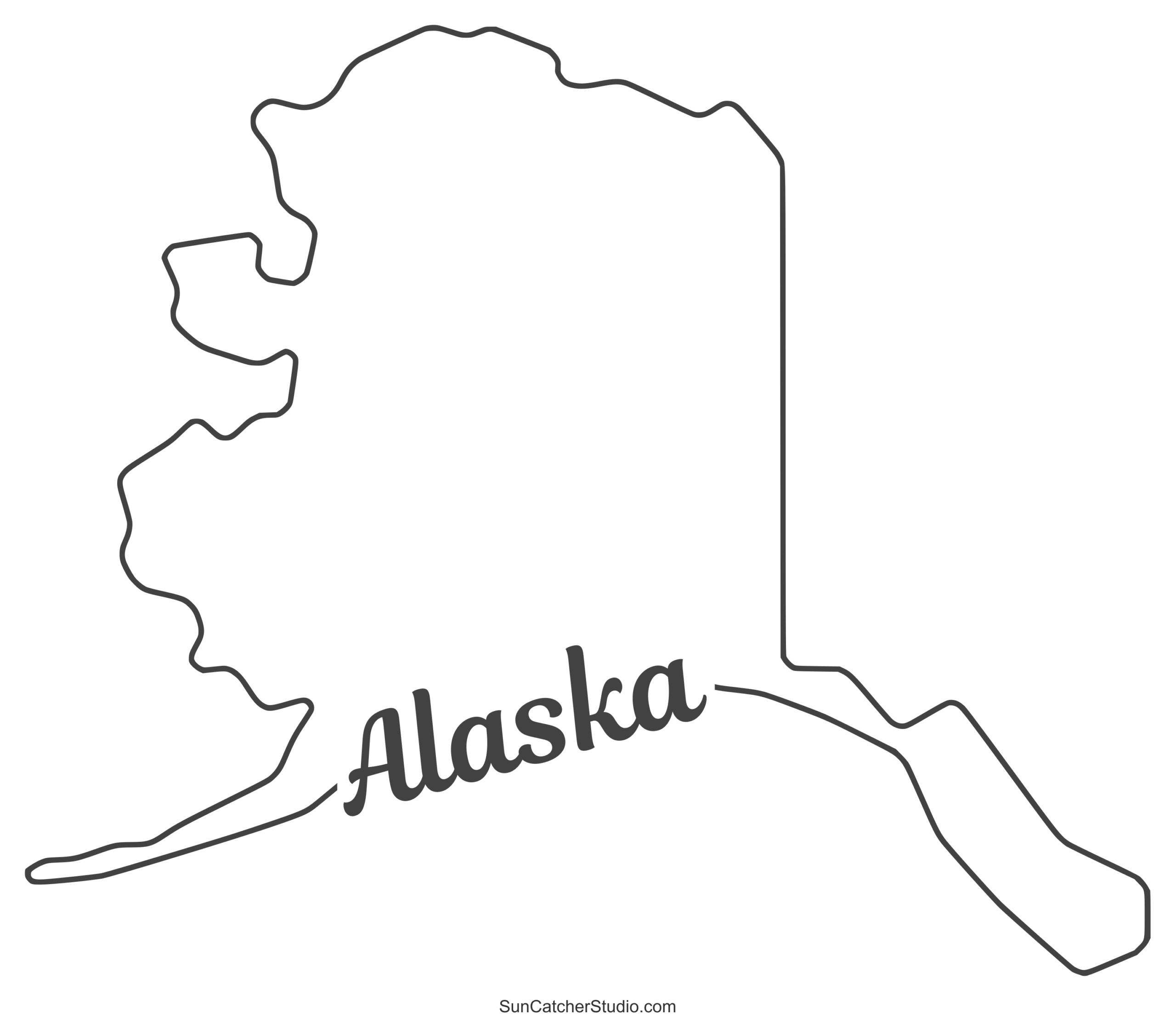 Alaska – Map Outline, Printable State, Shape, Stencil, Pattern inside Free Printable Pictures Of Alaska