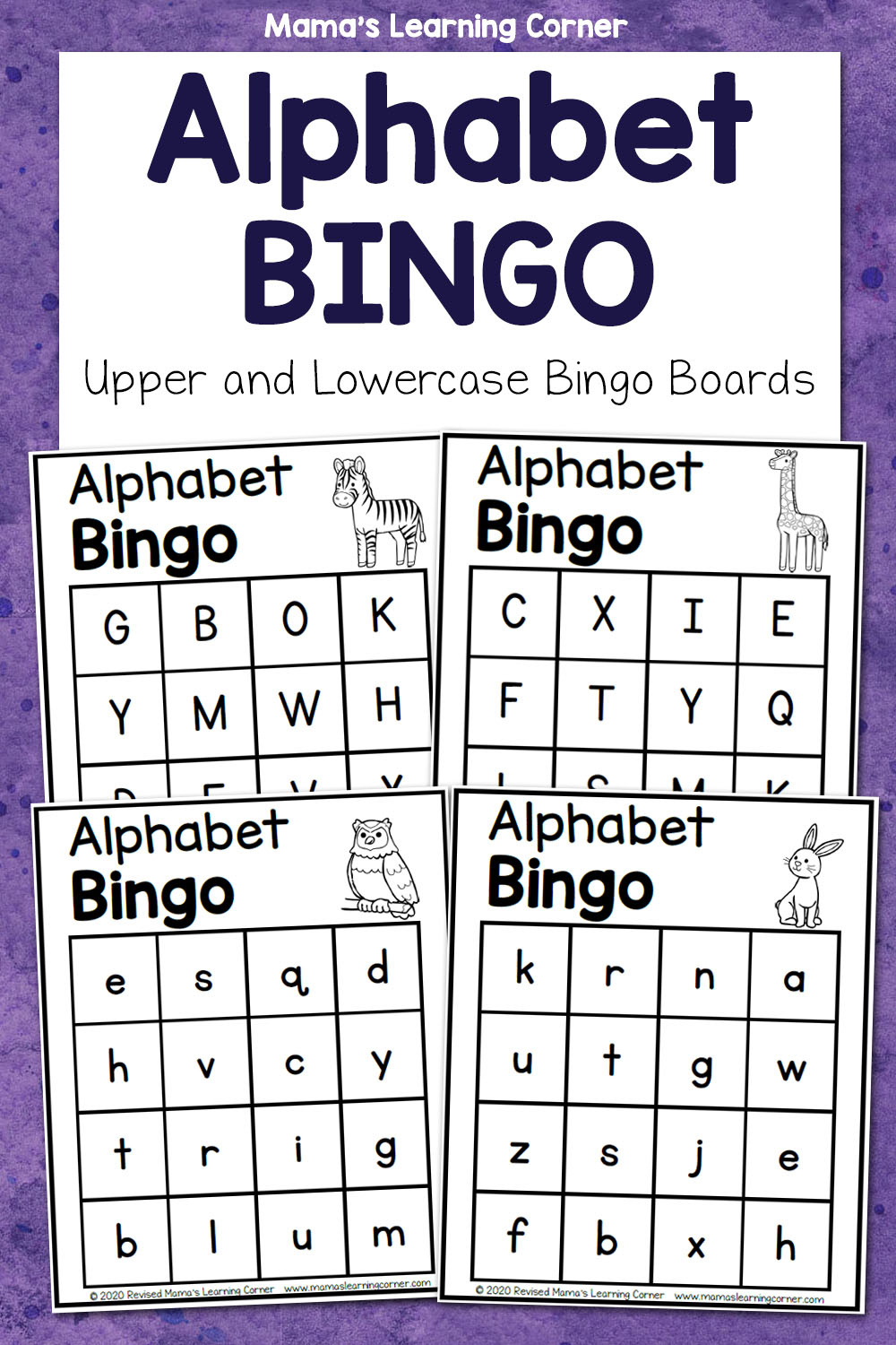 Alphabet Bingo - Mamas Learning Corner regarding Free Printable Alphabet Bingo Cards