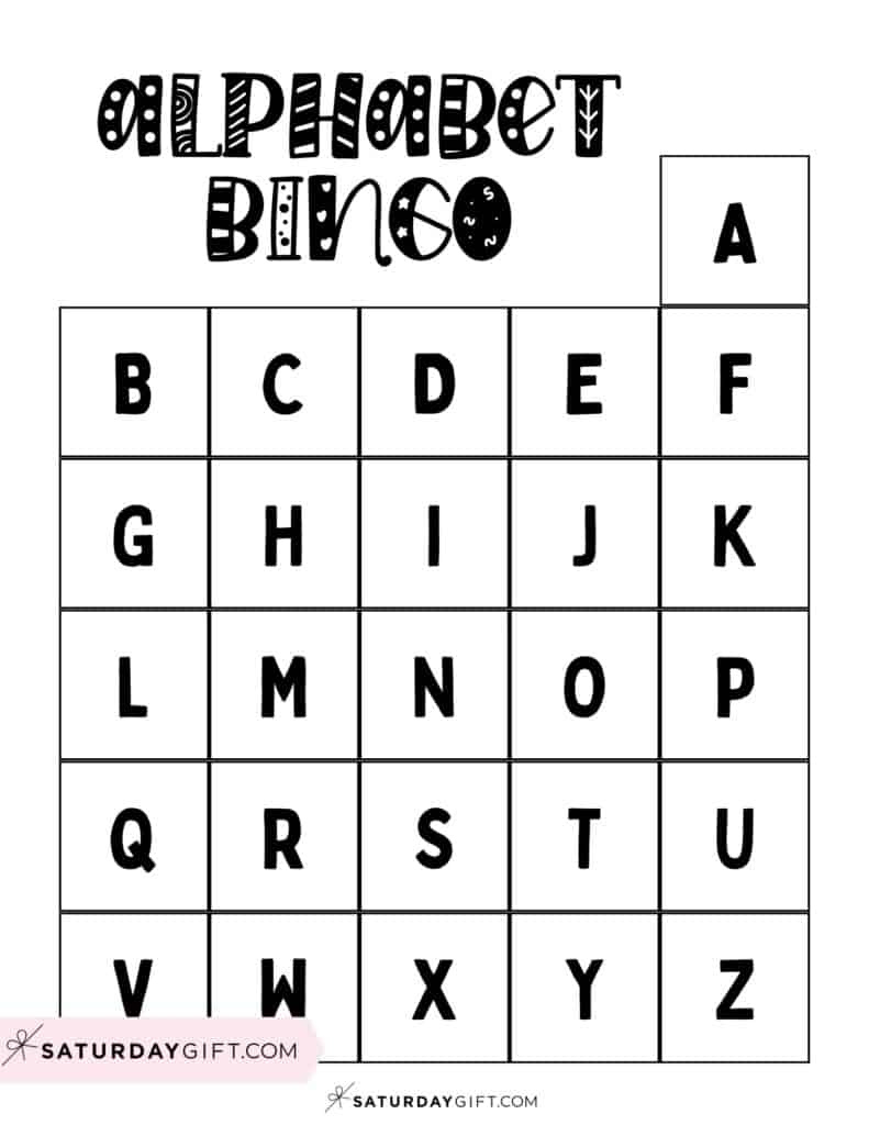 Alphabet Bingo Printable - Cute &amp;amp; Free Abc Bingo Cards | Saturdaygift in Free Printable Alphabet Bingo Cards