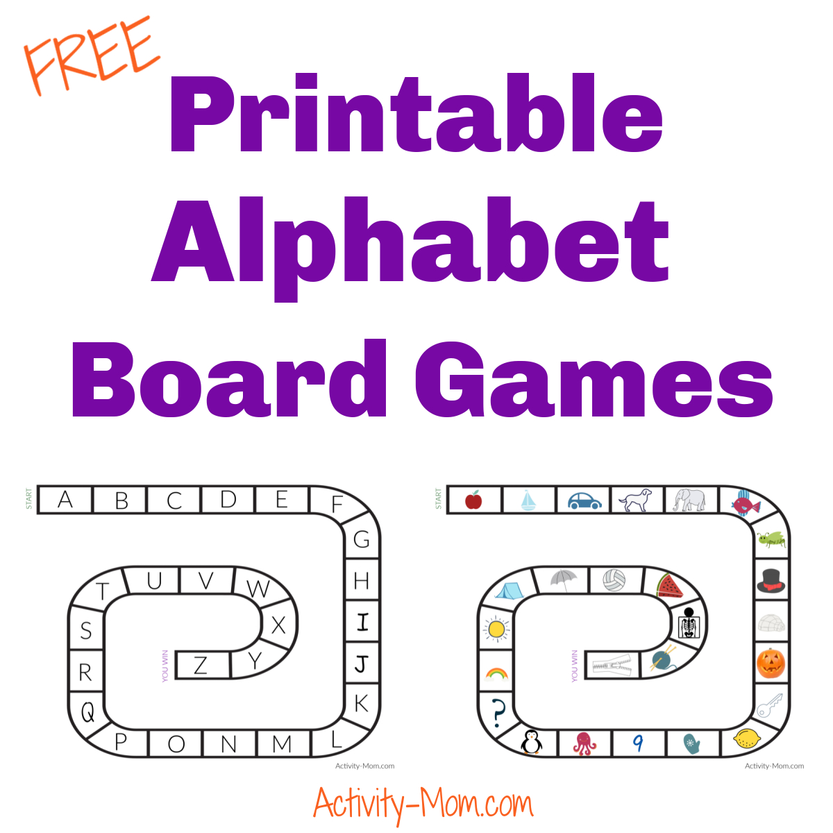 Alphabet Board Game (Printable) - The Activity Mom throughout Free Printable Alphabet Games