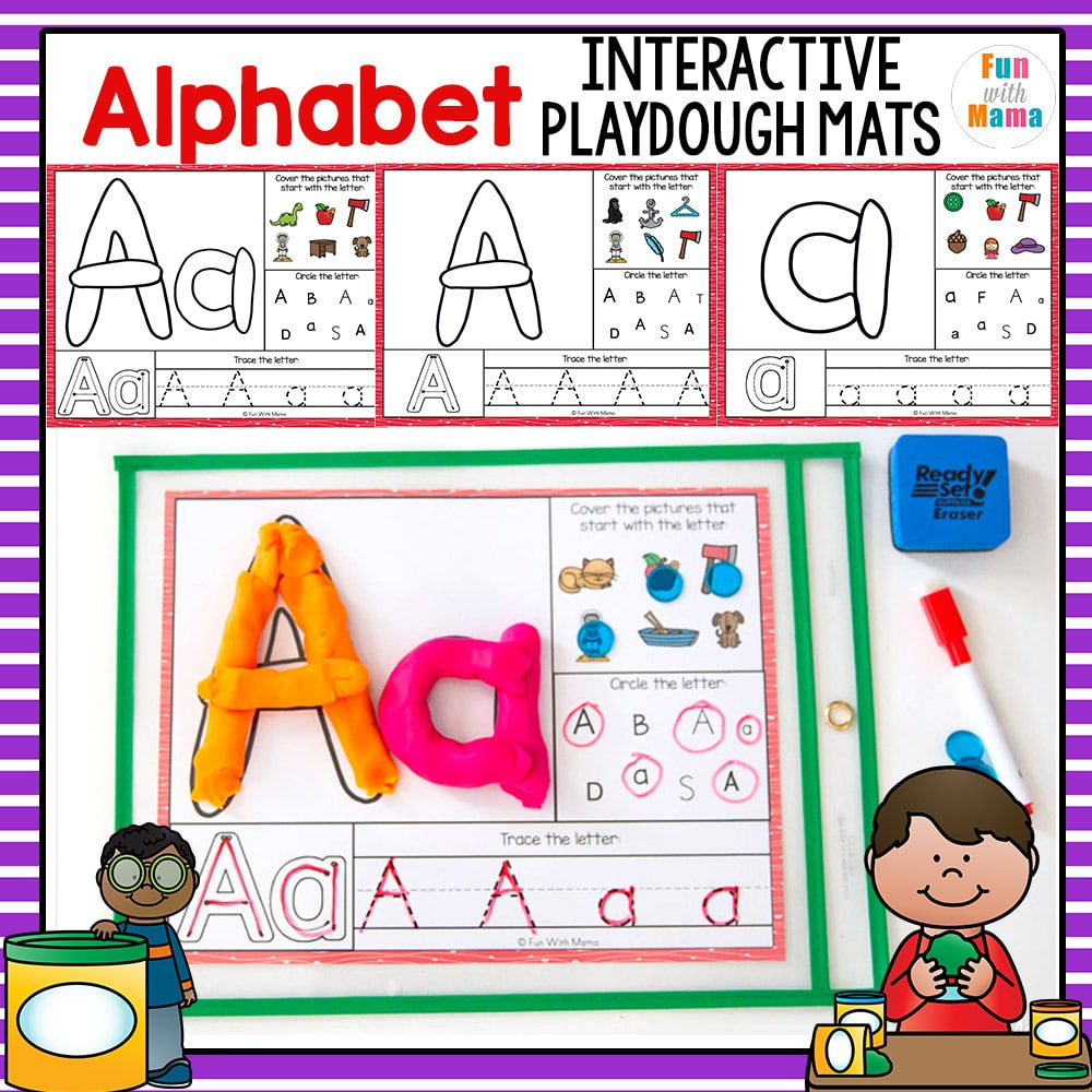 Alphabet Playdough Mats - Interactive - Fun With Mama for Alphabet Playdough Mats Free Printable