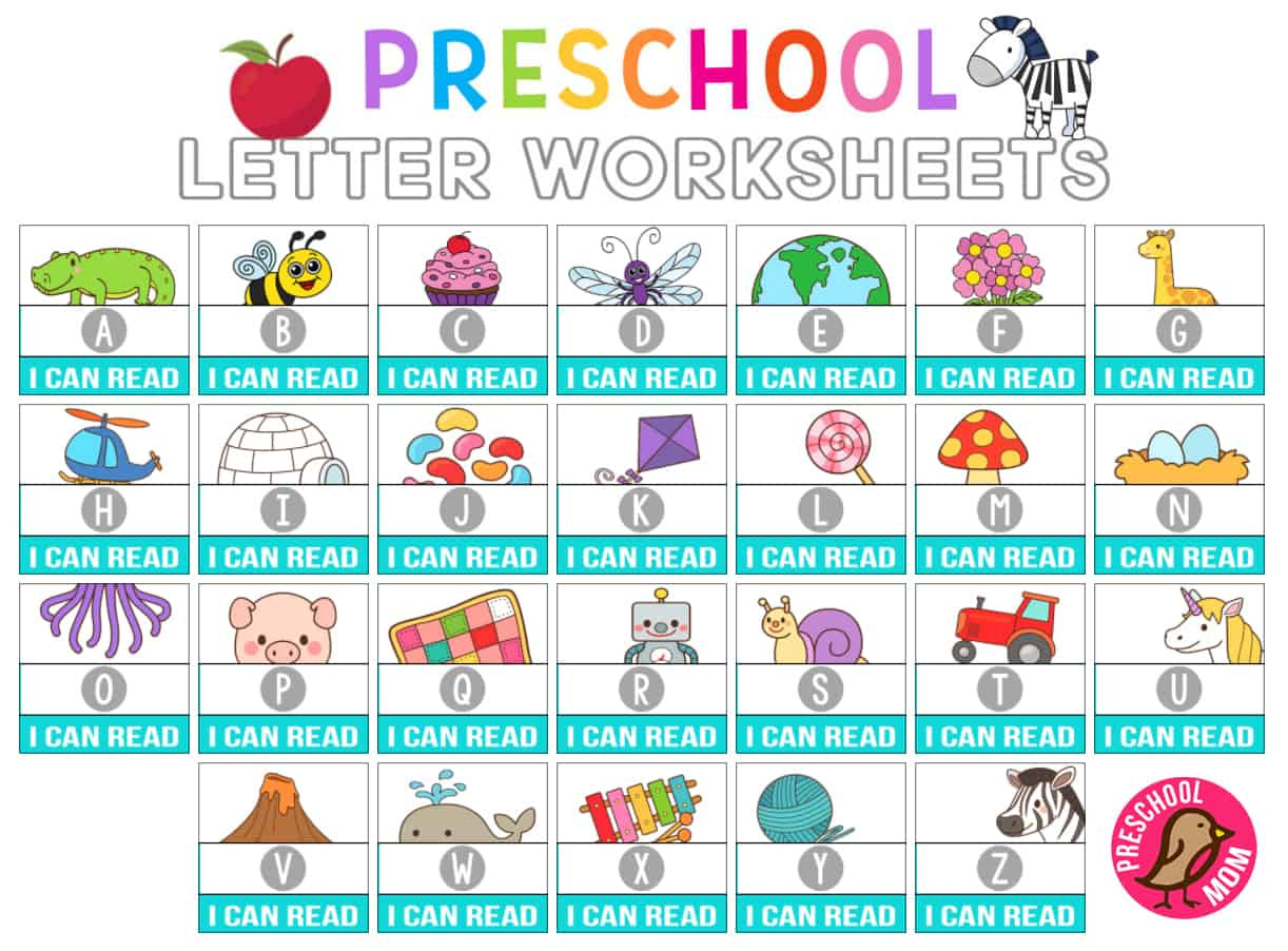 Alphabet Printables - Preschool Mom intended for Free Printable Alphabet Worksheets For Kindergarten