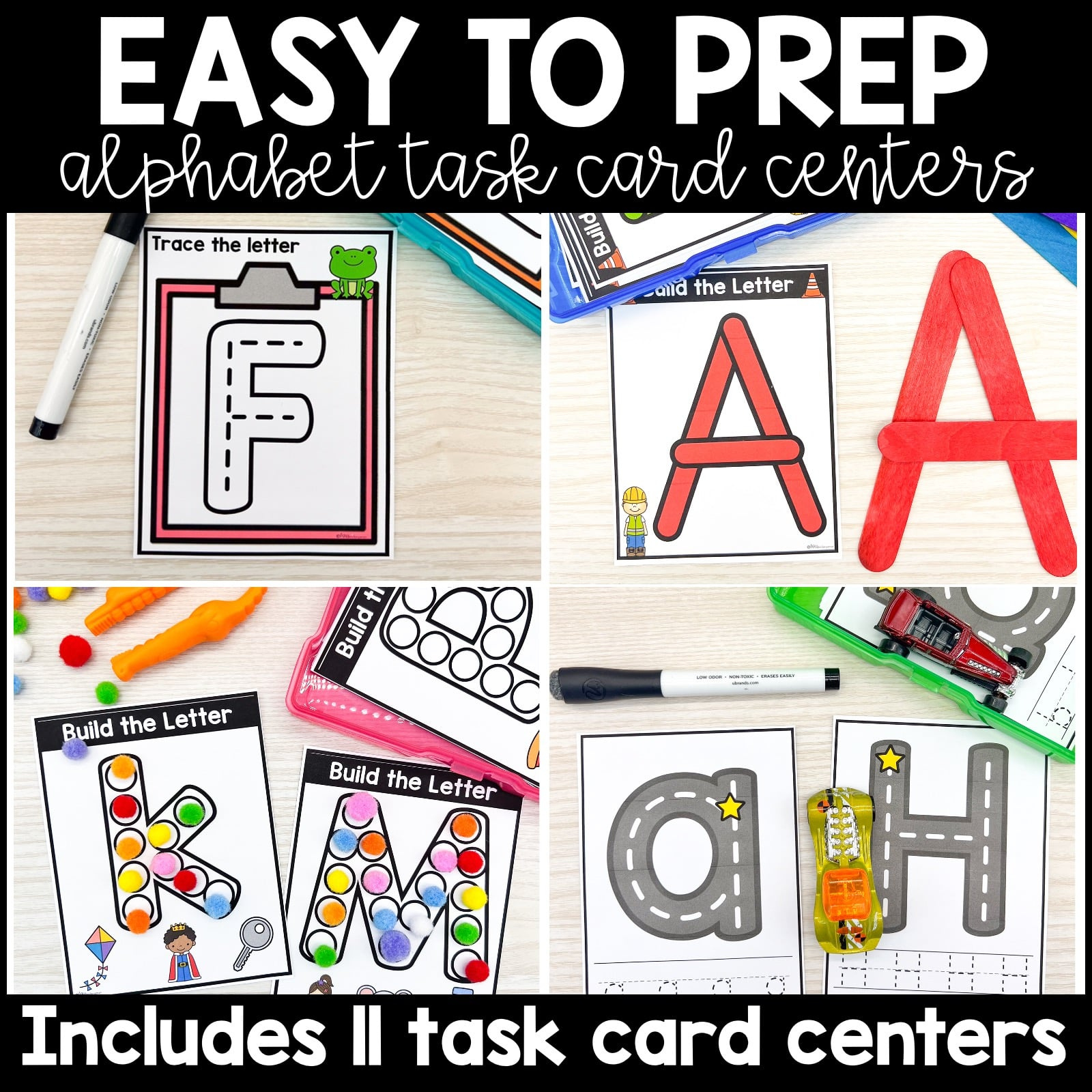 Alphabet Task Cards Centers And Activities - Miss Kindergarten within Free Printable Kindergarten Task Cards