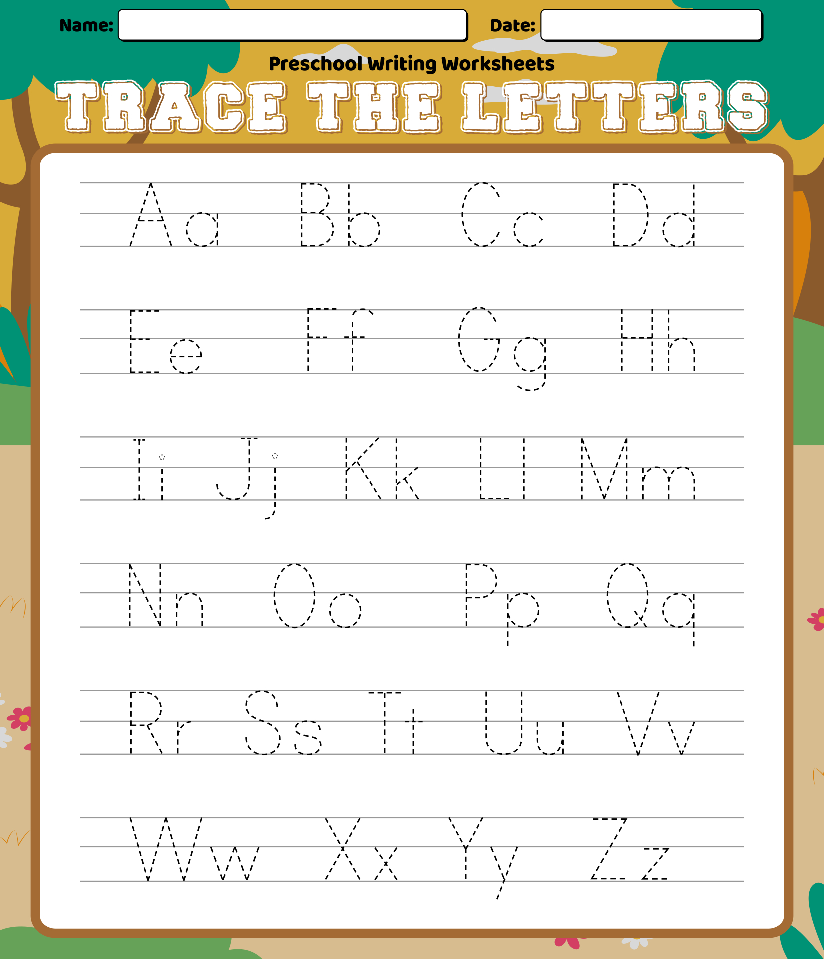 Alphabet Worksheets For Preschool And Kindergarten - Easy Peasy pertaining to Preschool Writing Worksheets Free Printable