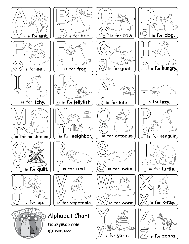 Alphabet Worksheets (Free Printables) - Doozy Moo within Free Printable Alphabet Pages