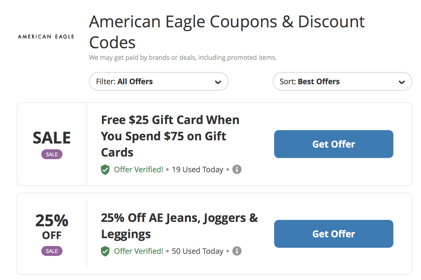 American Eagle Promo Codes - Get 20% Off In Aug 2024 - Worksheets with Free Printable American Eagle Coupons