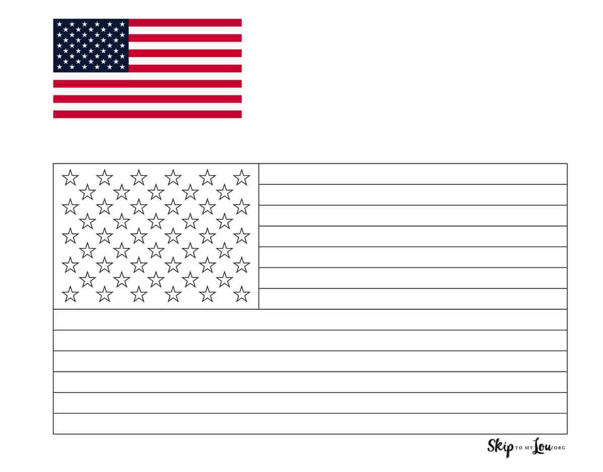 American Flag Coloring Pages | Skip To My Lou for Free Printable American Flag Coloring Page