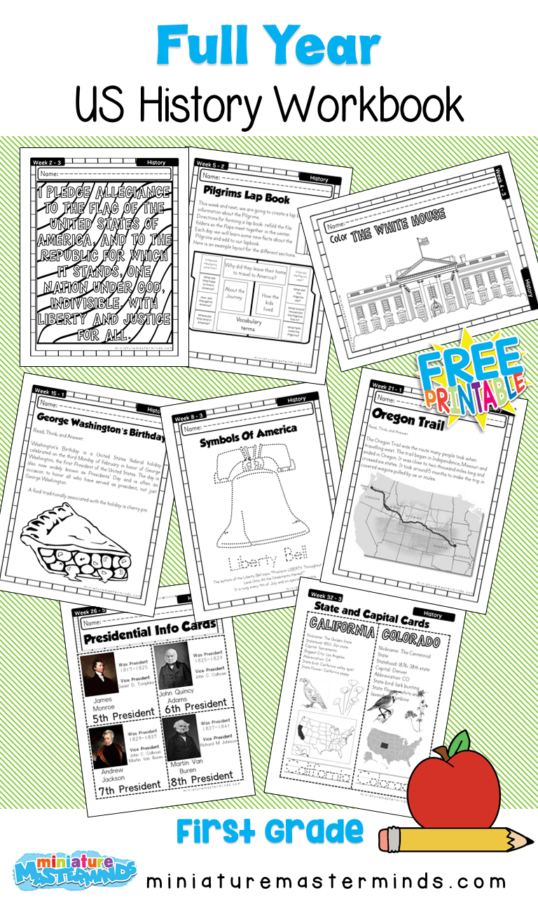 American History Work Book Ages 6 To 8 Free Printable Worksheets regarding Free Printable 8Th Grade Social Studies Worksheets