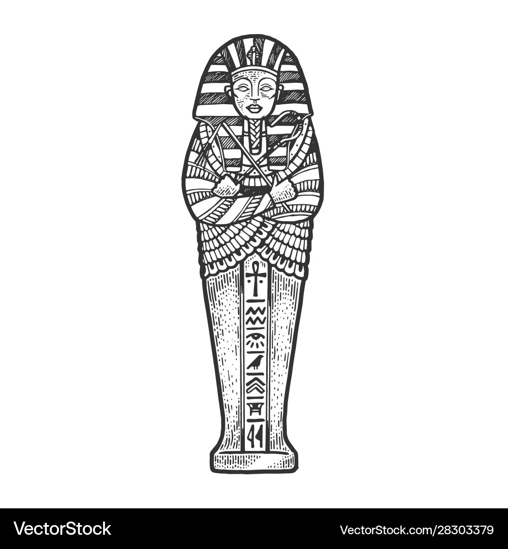 Ancient Egyptian Sarcophagus Sketch Royalty Free Vector inside Free Printable Sarcophagus