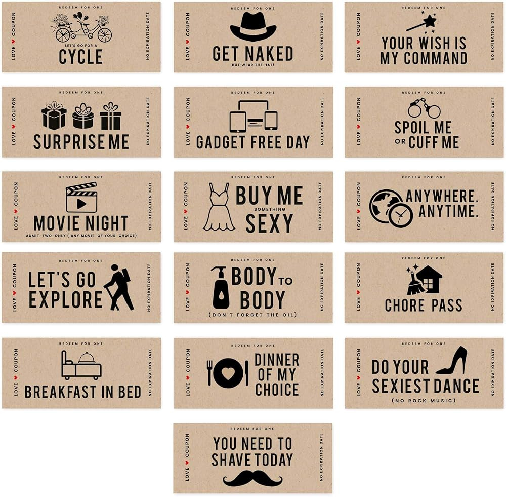 Andaz Press Kraft Brown Love Coupons For Him, Her, Husband, Wife within Free Printable Kraft Food Coupons