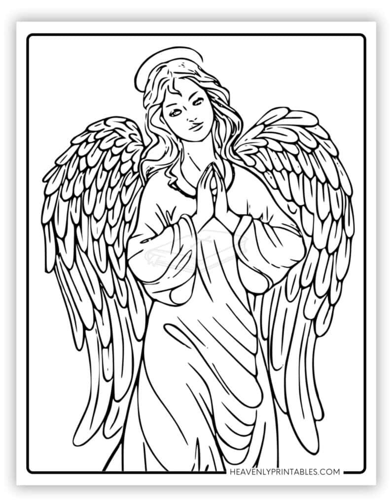 Angel Coloring Pages (Free Pdf Printables) - Heavenly Printables with regard to Free Printable Pictures Of Angels