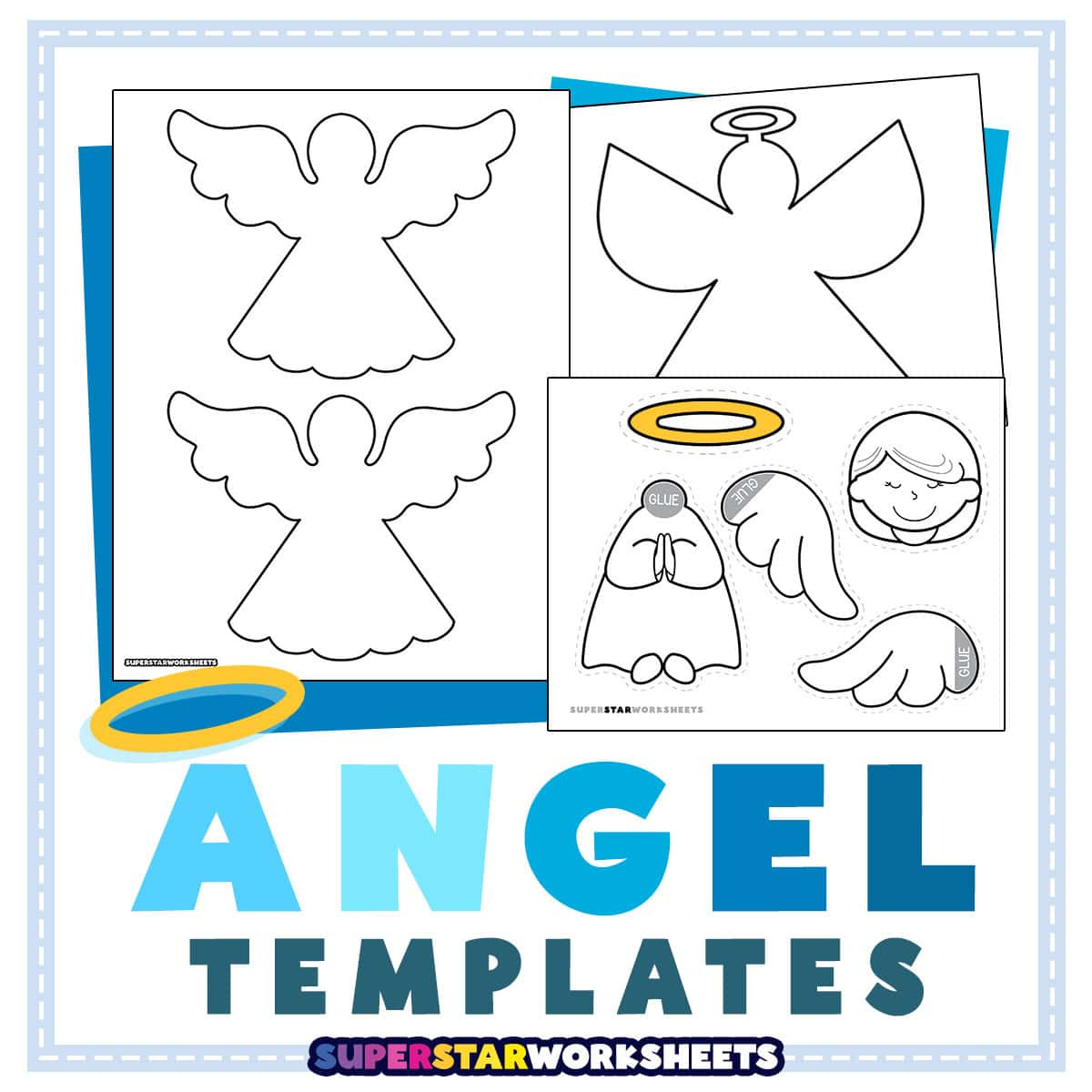 Angel Template (Free Printables) - Superstar Worksheets throughout Free Printable Angel Gift Tags