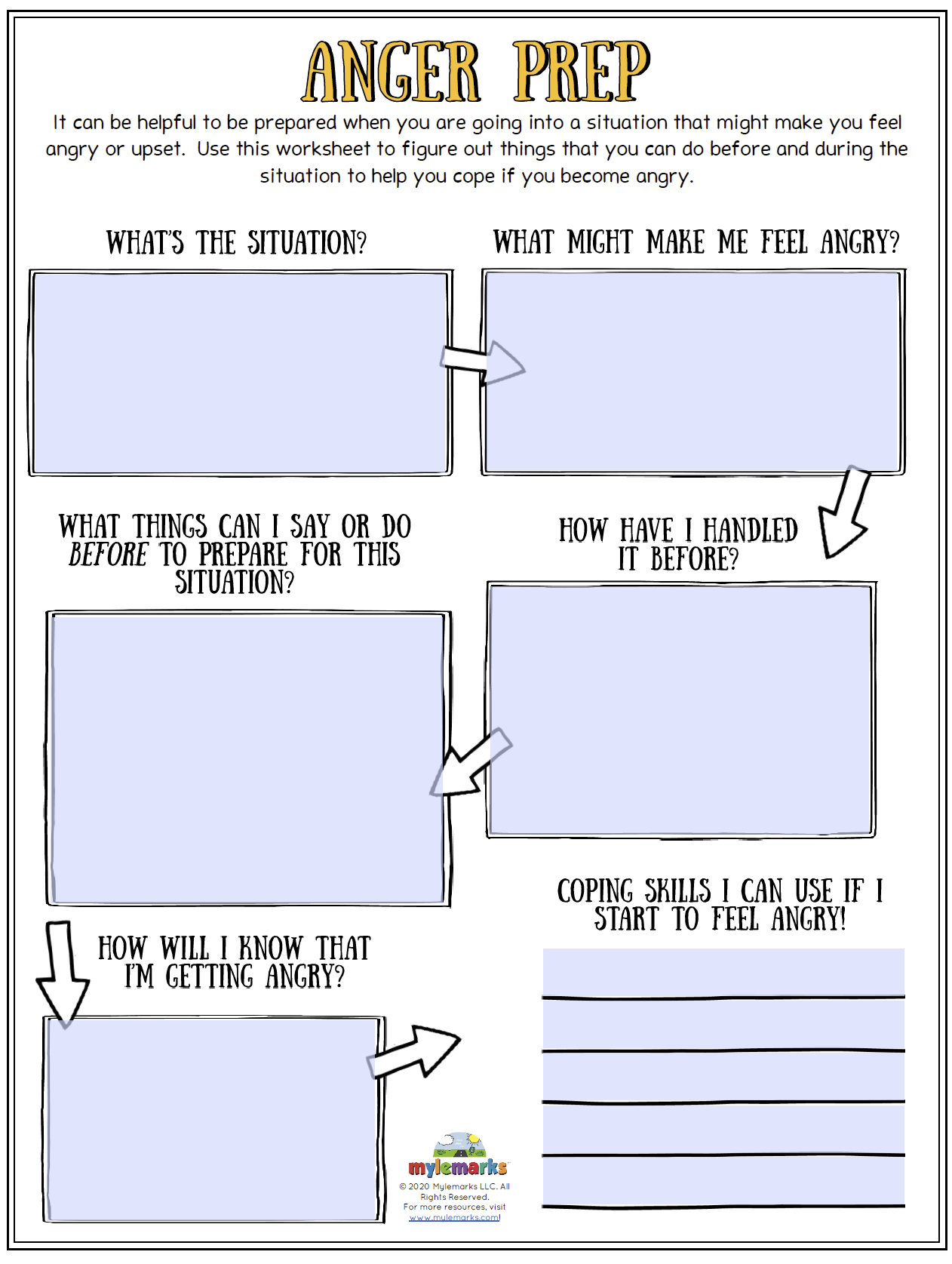 Anger Prep [F] - Worksheets Library inside Free Printable Anger Management Activities