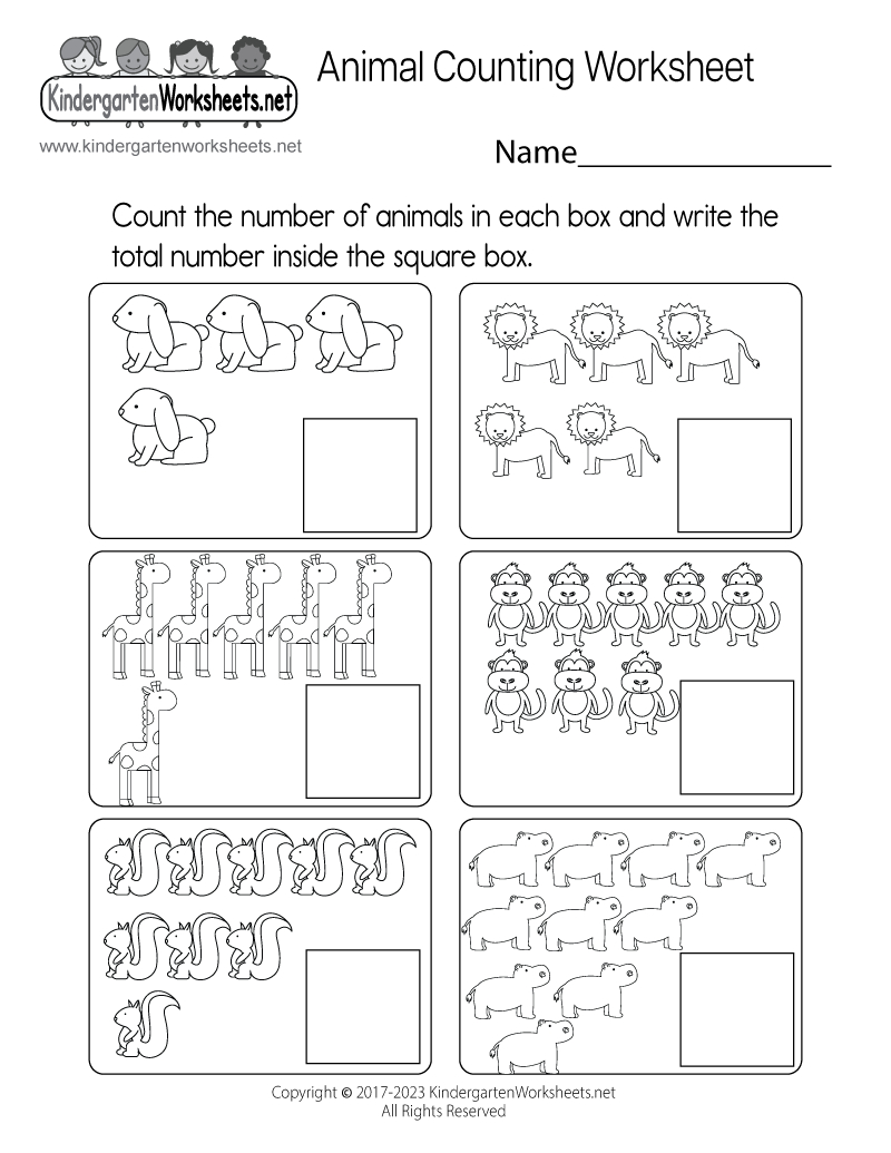 Animal Counting Worksheet - Free Printable, Digital, & Pdf inside Free Printable Counting Worksheets