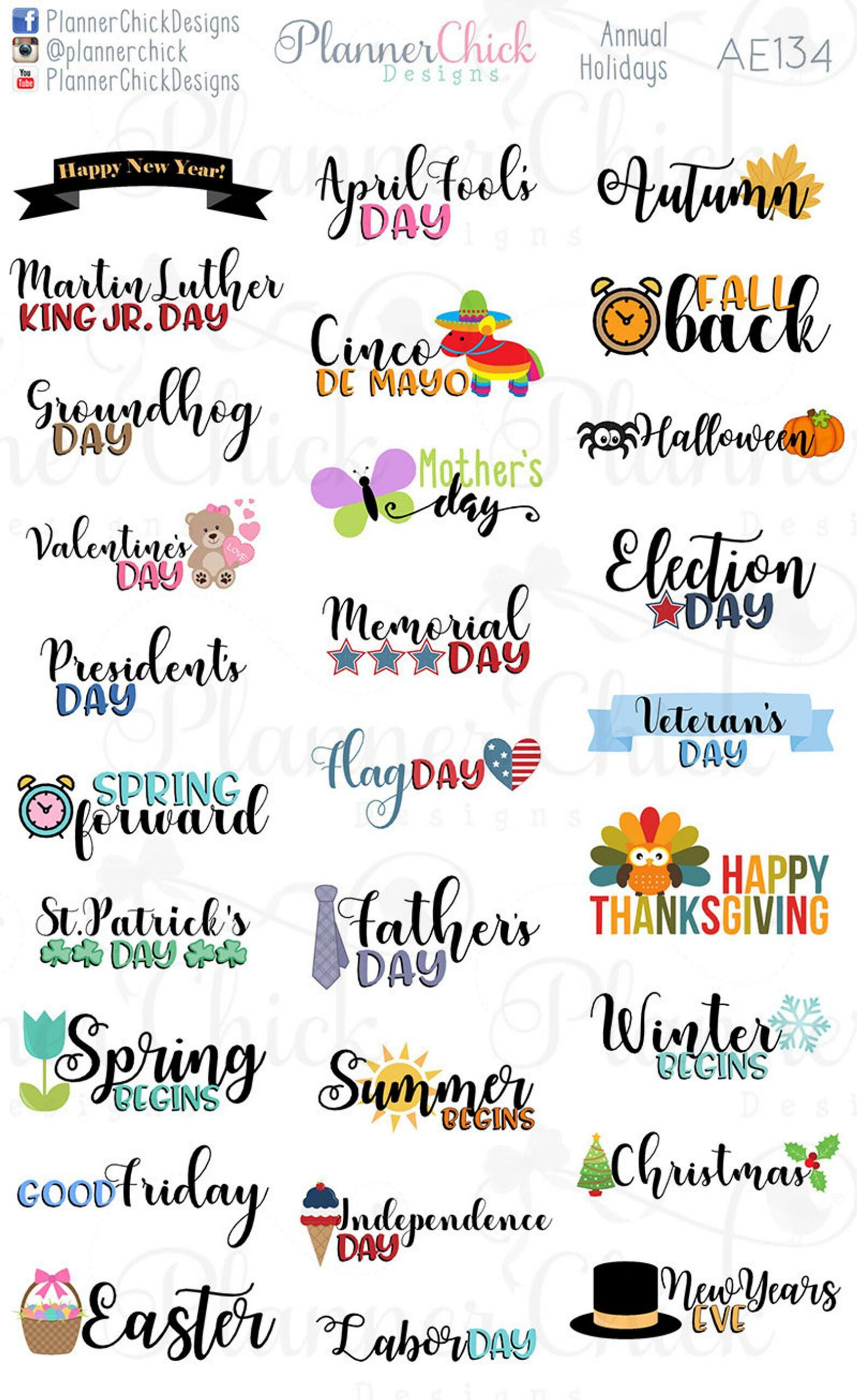 Annual Holidays Planner Stickers - Worksheets Library with regard to Free Printable Holiday Stickers