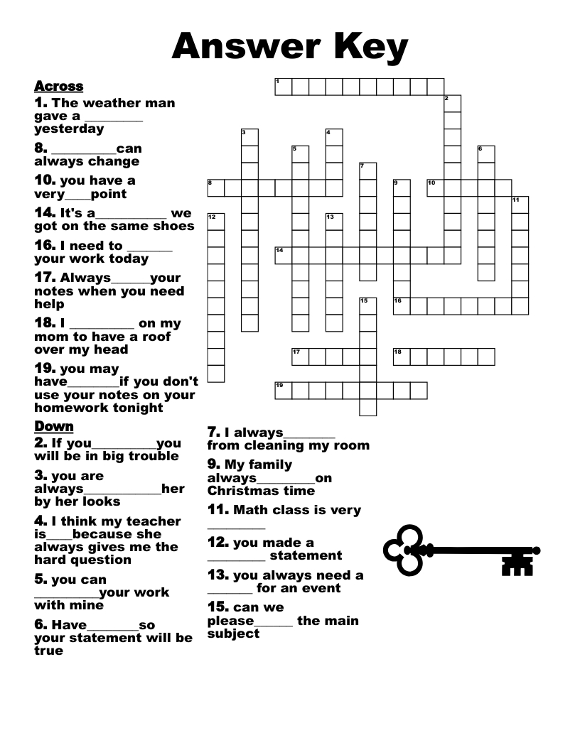 Answer Key Crossword - Wordmint regarding Free Printable Crossword Puzzle Maker With Answer Key