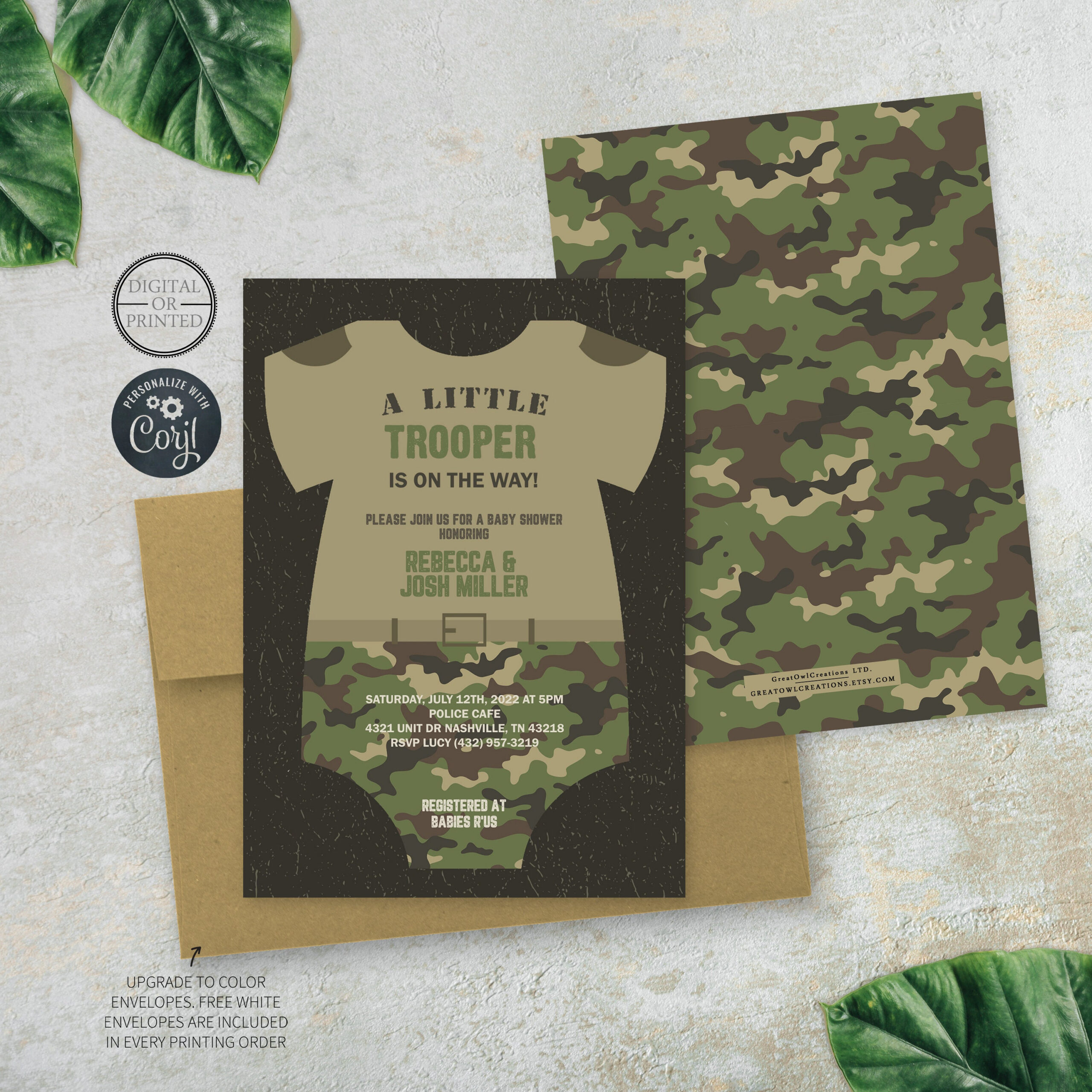 Army Camouflage Baby Shower Ideas Army Baby Shower Invitation throughout Free Printable Camo Baby Shower Invitations