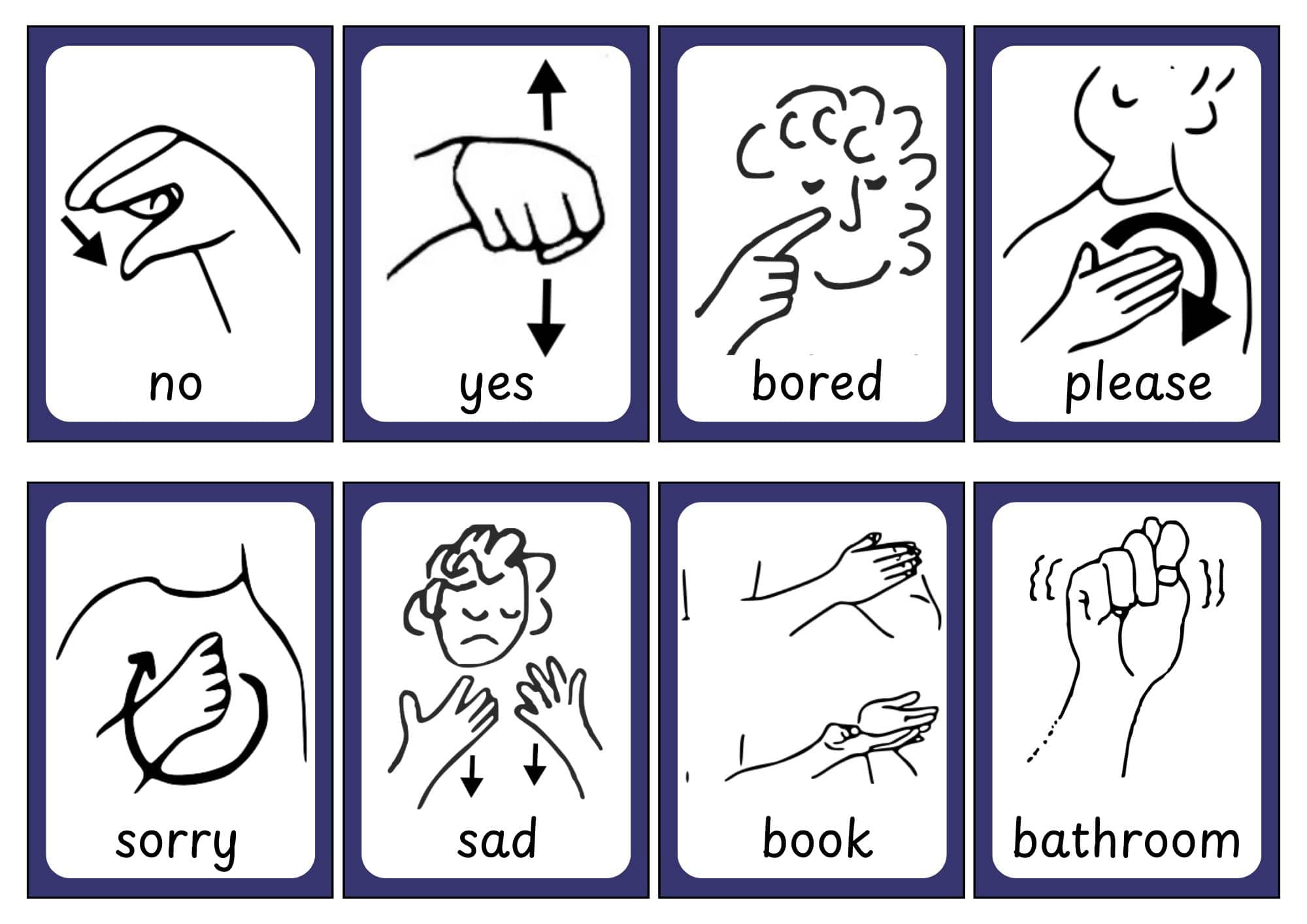 Asl Sign Language Flashcards - Free Printables - Teach Prints inside Sign Language Flash Cards Free Printable