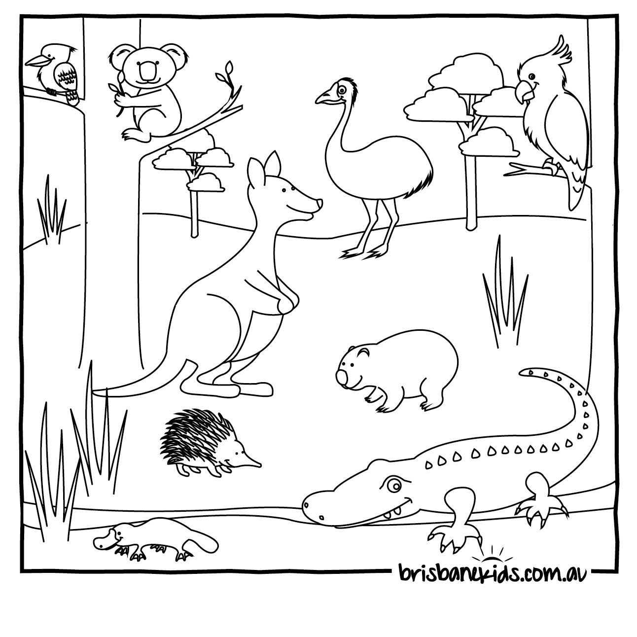 Australian Animals Colouring Pages - Brisbane Kids within Free Printable Australian Animals