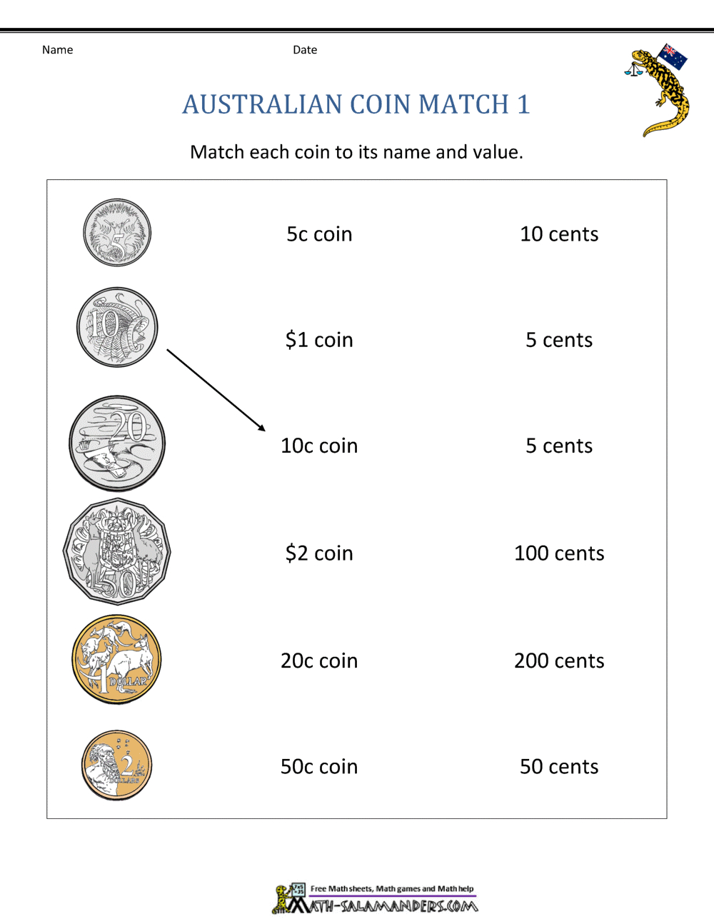 Australian Money Worksheets within Free Printable Money Worksheets Australia