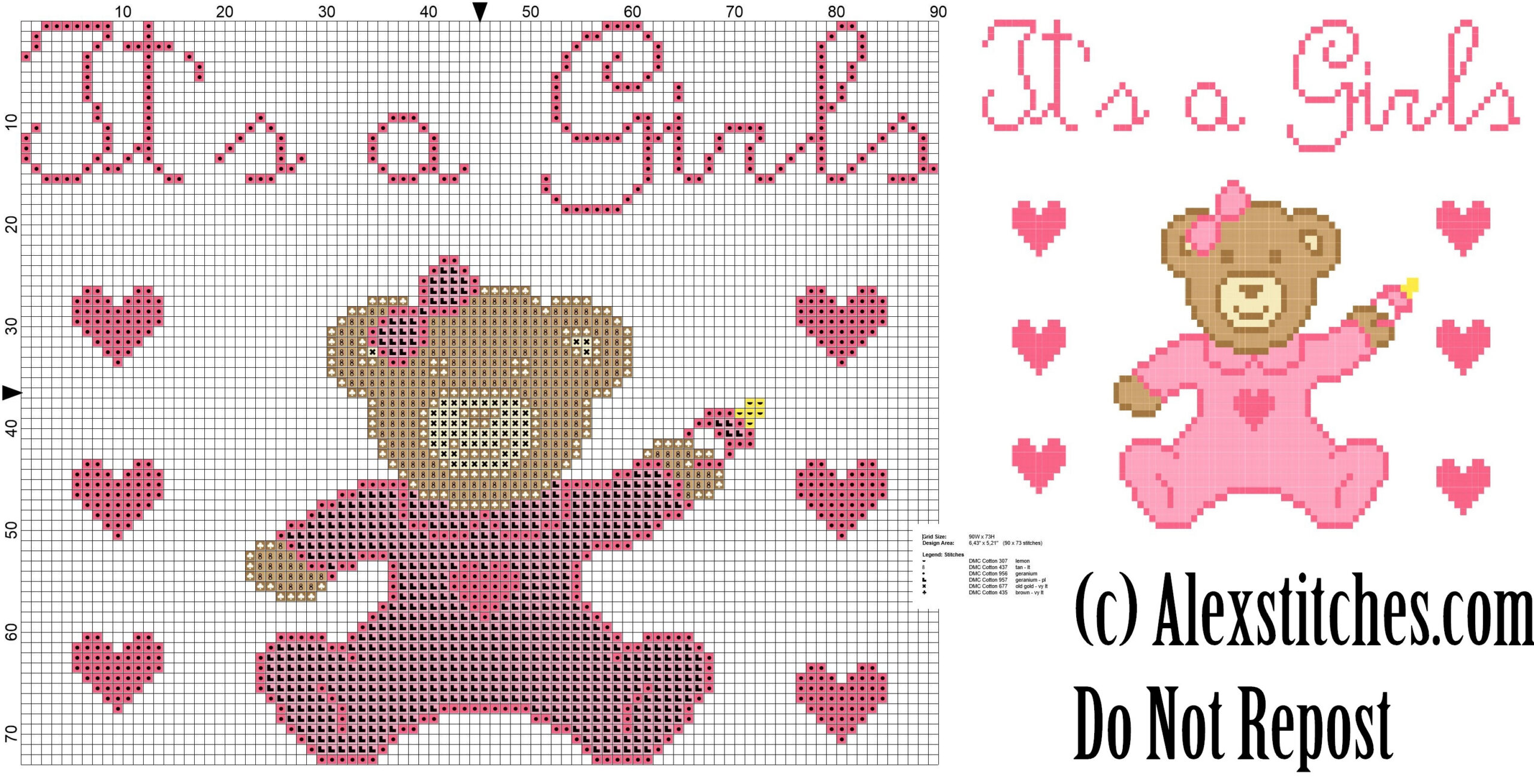 Baby Bear Onesie It' S A Girls Birth Record Free Cross Stitch regarding Baby Cross Stitch Patterns Free Printable