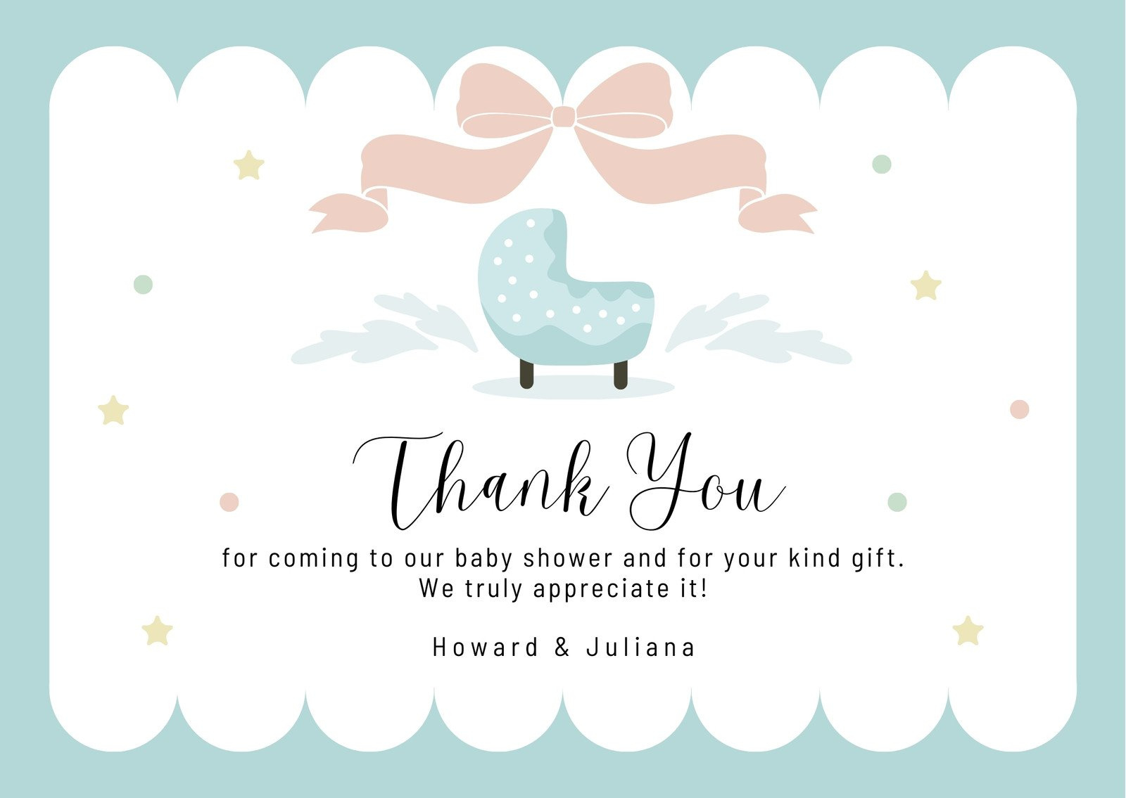 Baby Girl Thank You Letter For Baby Shower Free Printable Baby for Free Printable Baby Shower Thank You Cards