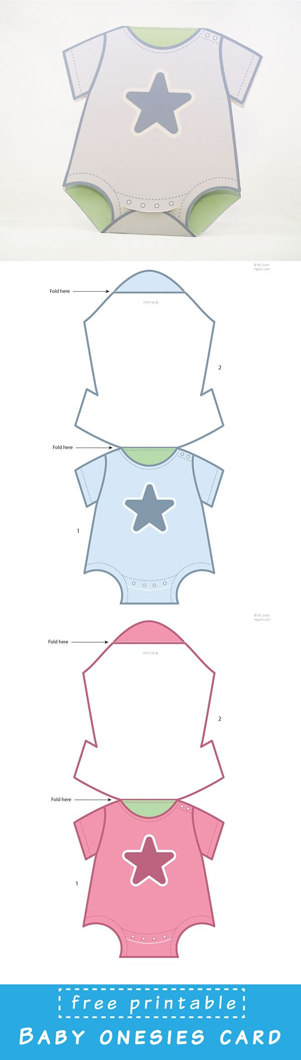 Baby Onesies Cards - M. Gulin - Papercrafts Prints And More in Free Printable Onesies