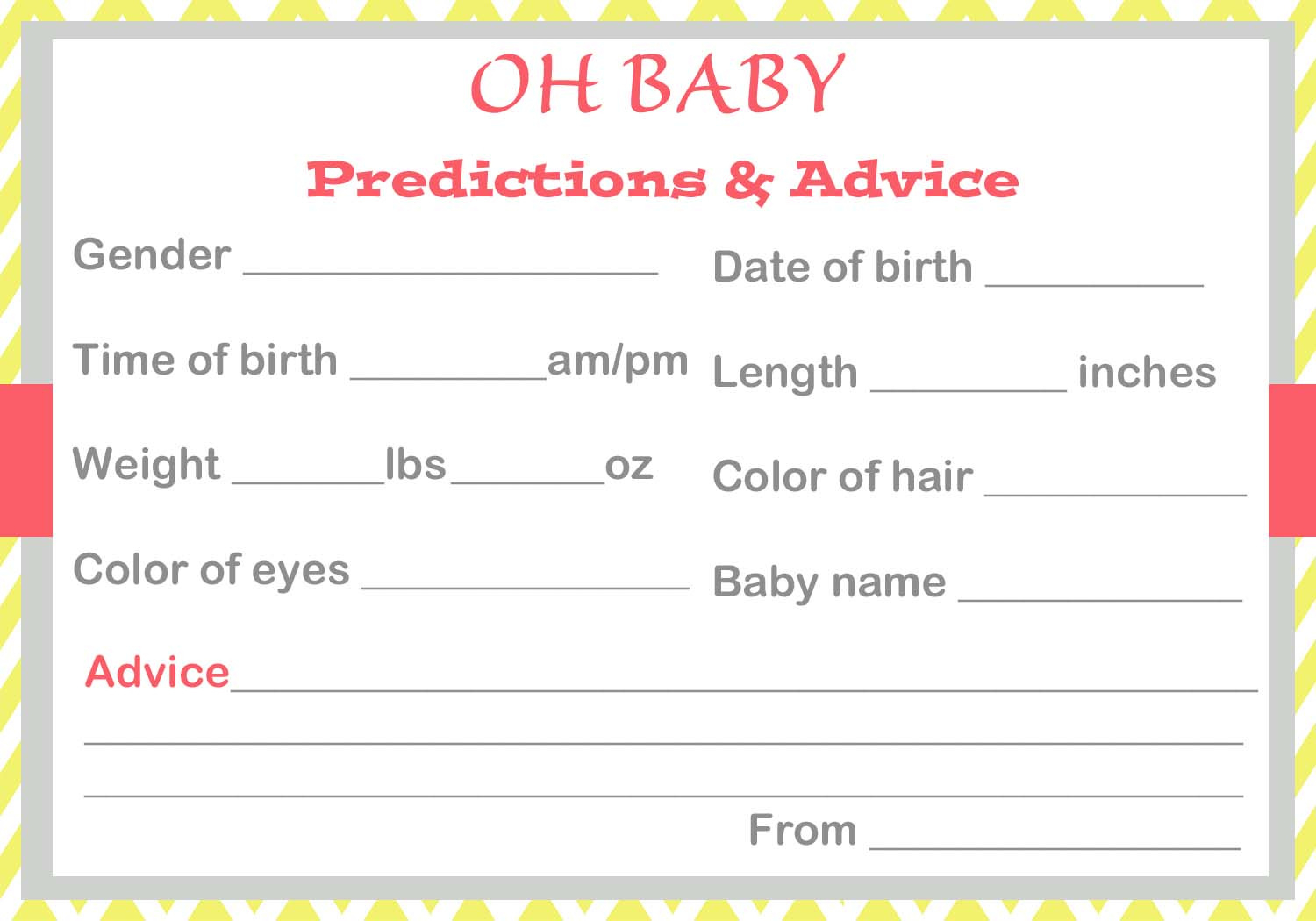 Baby Shower Baby Prediction Cards in Free Printable Online Baby Shower Games
