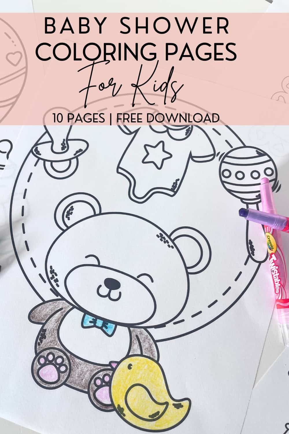 Baby Shower Coloring Pages For Kids + Tips To Keep Kids within Free Printable Baby Shower Coloring Pages