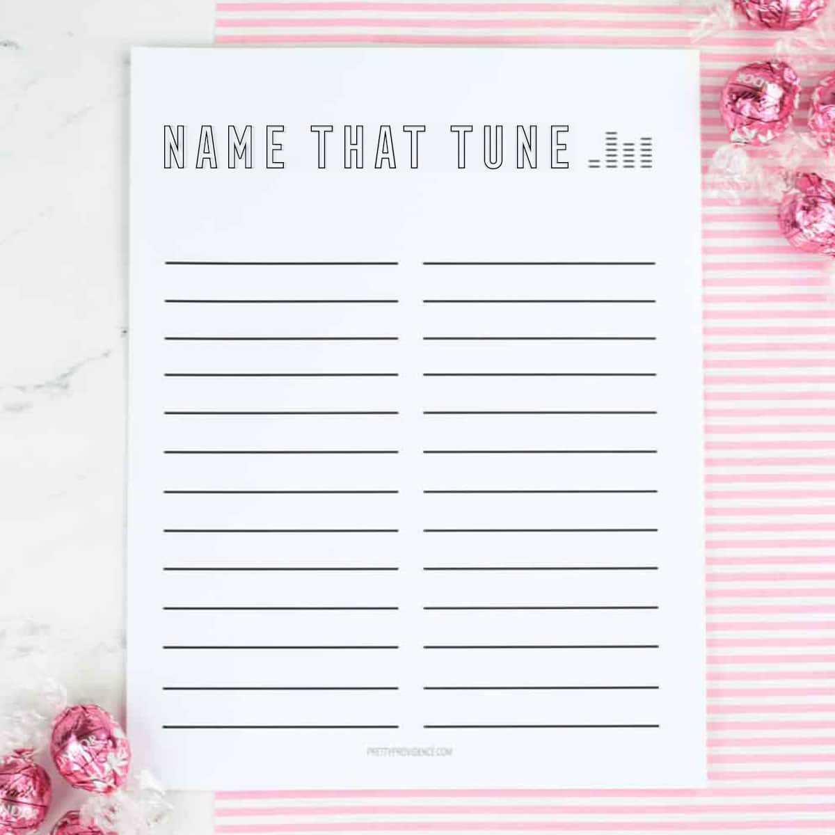 Baby Shower Games - Name That Tune - Pretty Providence in Name That Tune Baby Shower Game Free Printable