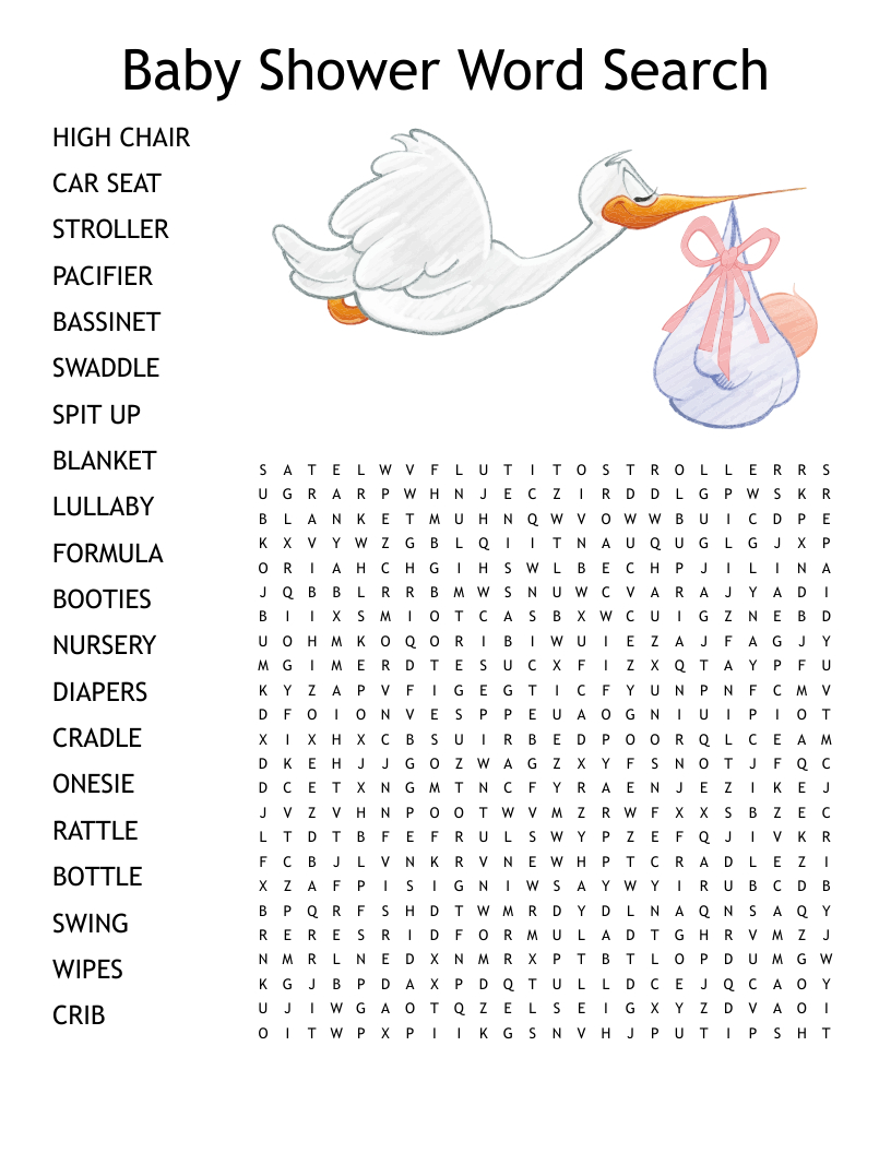 Baby Shower Word Search - Wordmint with regard to Free Printable Baby Shower Word Search