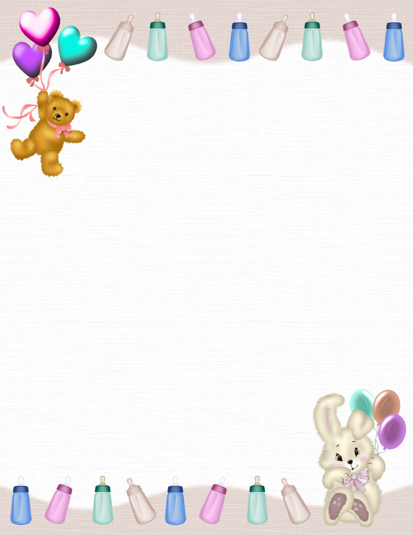 Baby Themed Free-Stationery Template Downloads - Worksheets within Free Printable Baby Borders For Paper