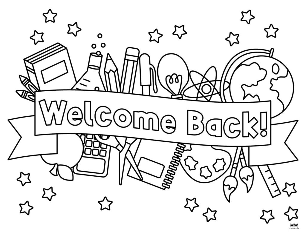 Back To School Coloring Pages - 25 Free Pages | Printabulls inside Back To School Free Printable Coloring Pages