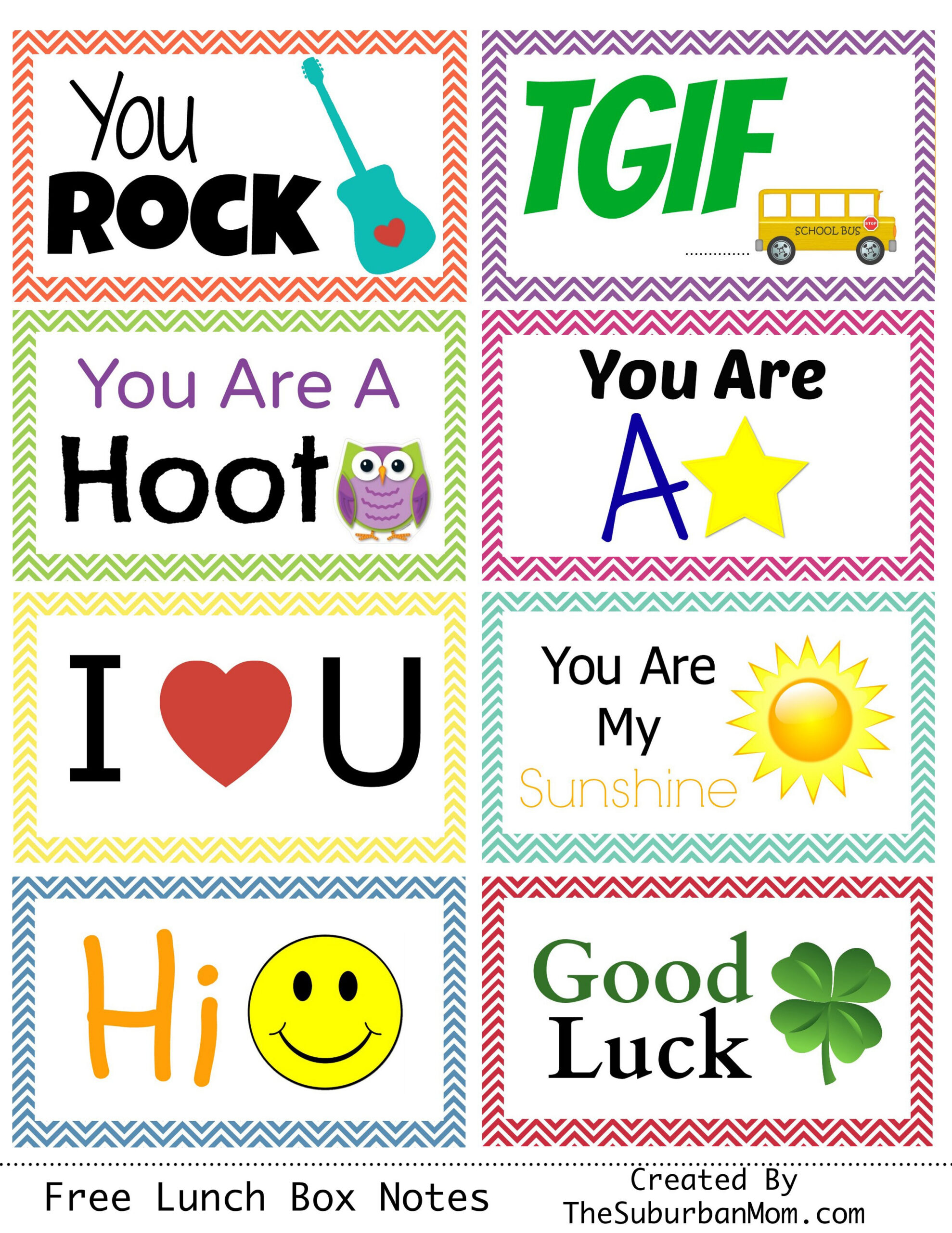Back To School: Free Printable Lunch Box Notes - Thesuburbanmom with regard to Free Printable School Notes