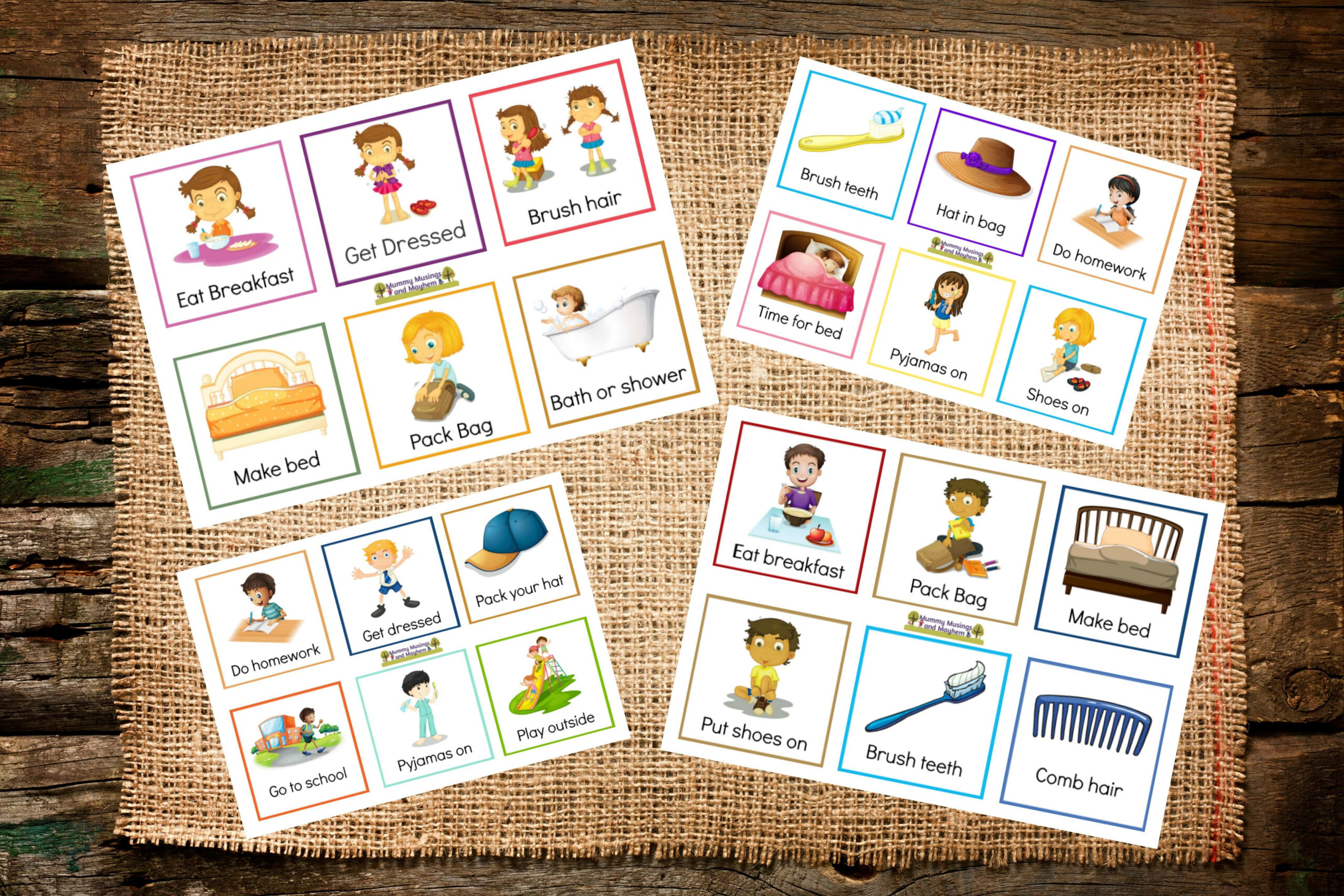 Back To School Routines - Free Printable Cards To Make It Easier with Free Printable Daily Routine Picture Cards