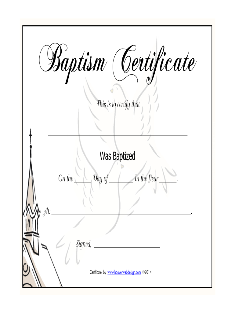 Baptism Certificate Form - Fill Online, Printable, Fillable, Blank with Free Online Printable Baptism Certificates