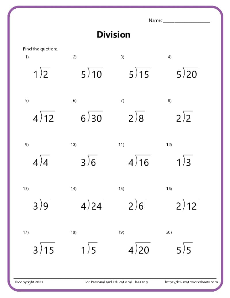 Basic Division Worksheets with Free Printable Long Division Worksheets 5Th Grade
