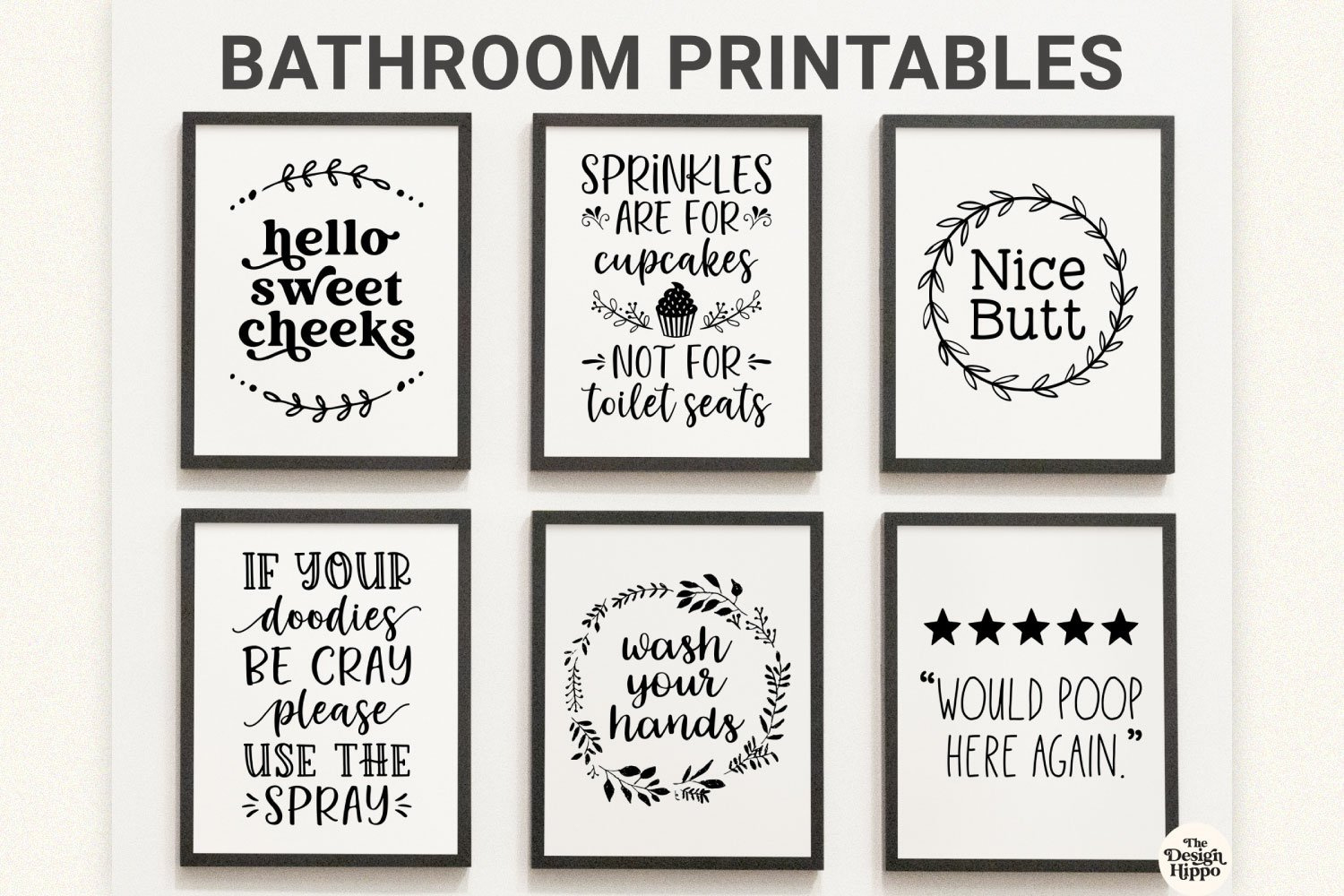 Bathroom Wall Art Printables - Set Of 6 Funny (1347999 inside Free Printable Bathroom Quotes