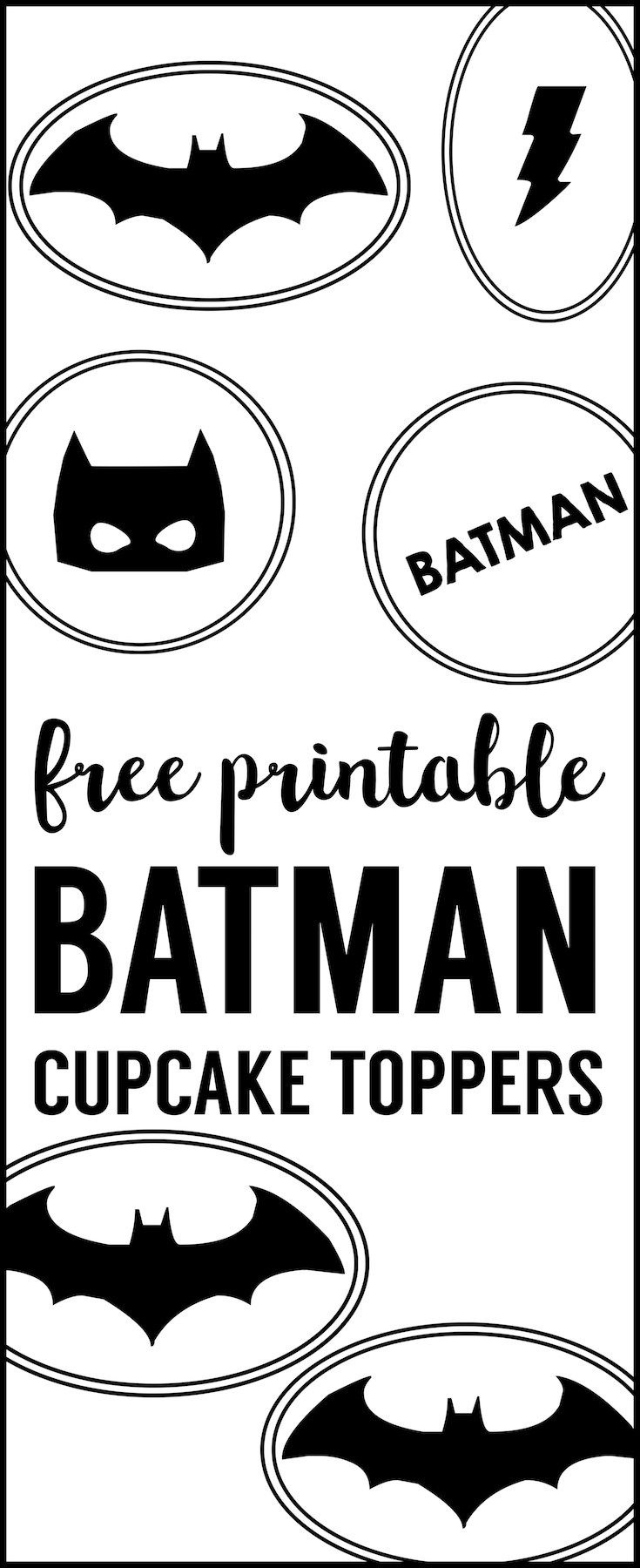 Batman Cupcake Topper Printables - Paper Trail Design regarding Batman Cupcake Toppers Free Printable