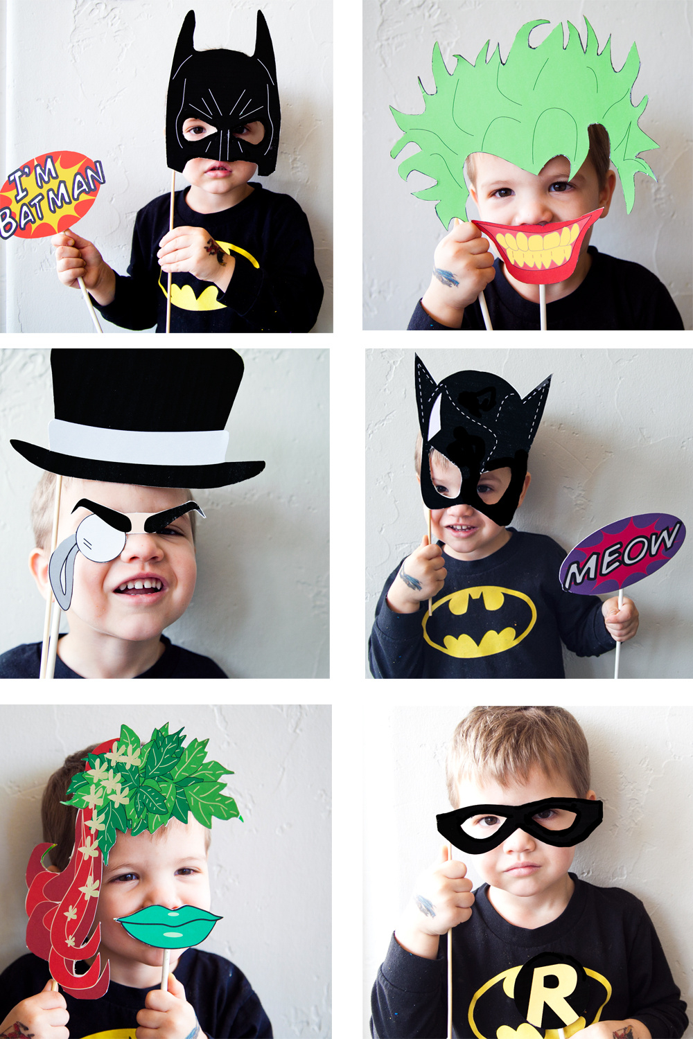 Batman Party With Free Photobooth Mask + Prop Printables | Pretty with Free Printable Superhero Photo Booth Props