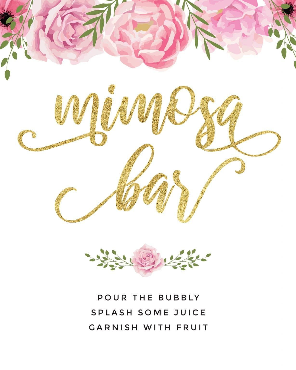 Beautiful Mimosa Bar Sign And Free Printables To Impress with Free Printable Mimosa Bar Sign