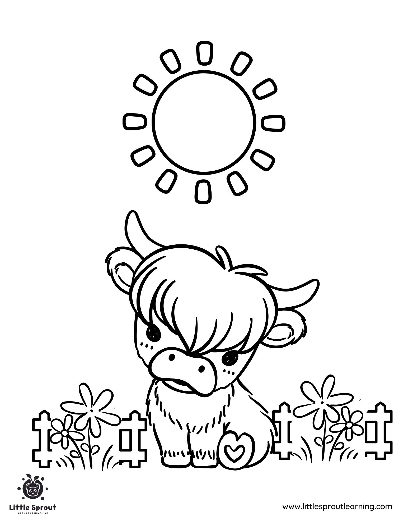 Best 30 Cow Coloring Pages - Little Sprout Art + Learning Lab in Coloring Pages Of Cows Free Printable