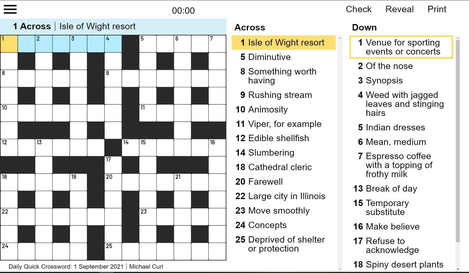 Best Daily Quick Crossword - Free Online Game | Best For Puzzles for Free Daily Online Printable Crossword Puzzles