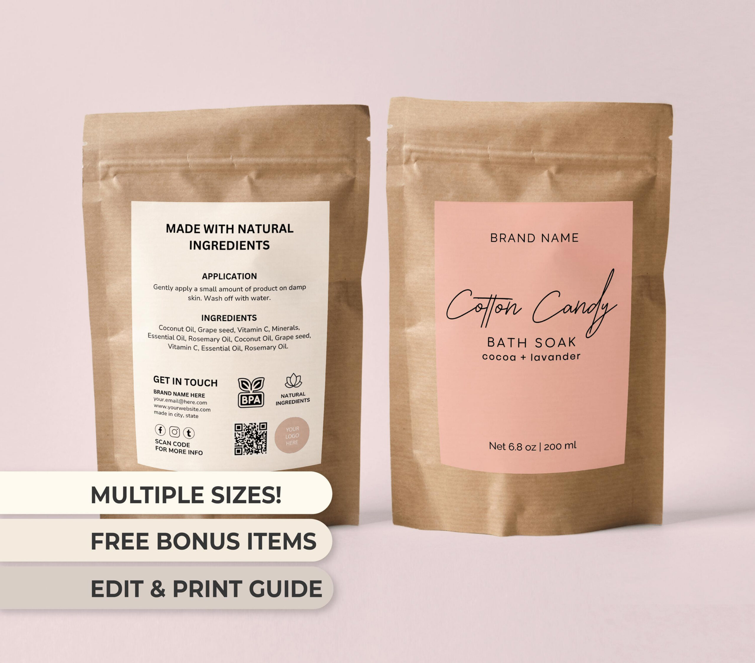 Beutel Label Vorlage Badesalz Etikett Bedruckbarer Beutel Label inside Free Printable Nature Made Vitamin Coupons