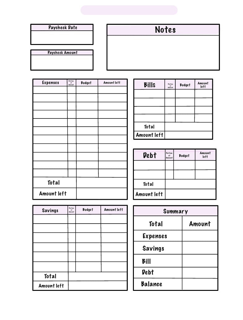 Bi-Weekly Budget Planner Template - Notability Gallery inside Free Printable Bi Weekly Budget Template