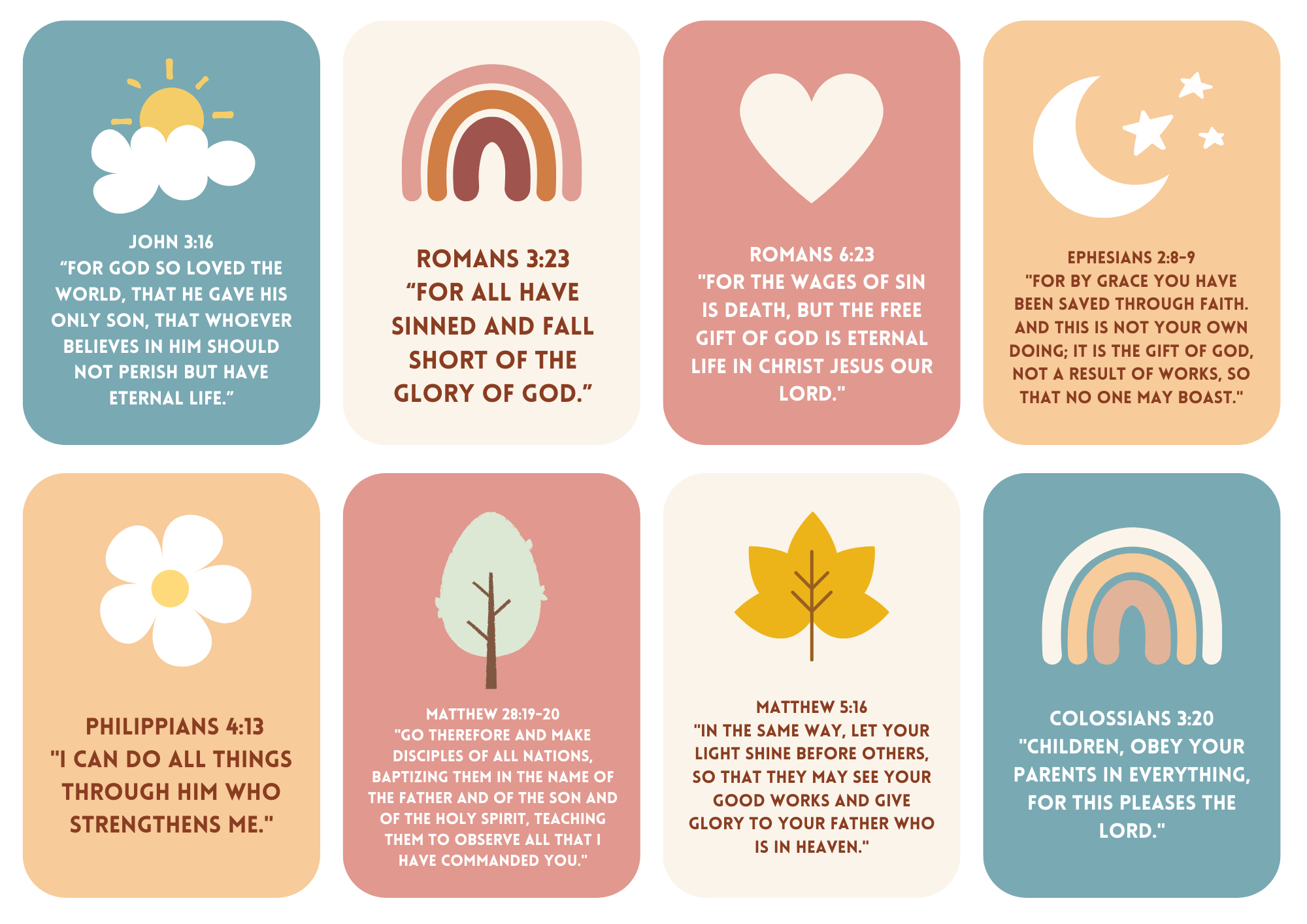 Bible Memory Verses For Kids with regard to Free Printable Bible Verses For Children