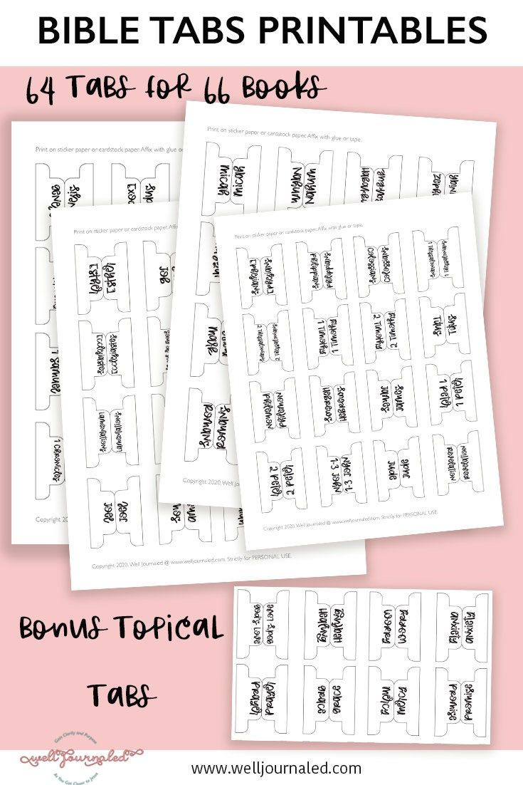 Bible Tabs | Bible Tabs Printable For Journaling Bible | Bible with Free Printable Books Of The Bible Tabs