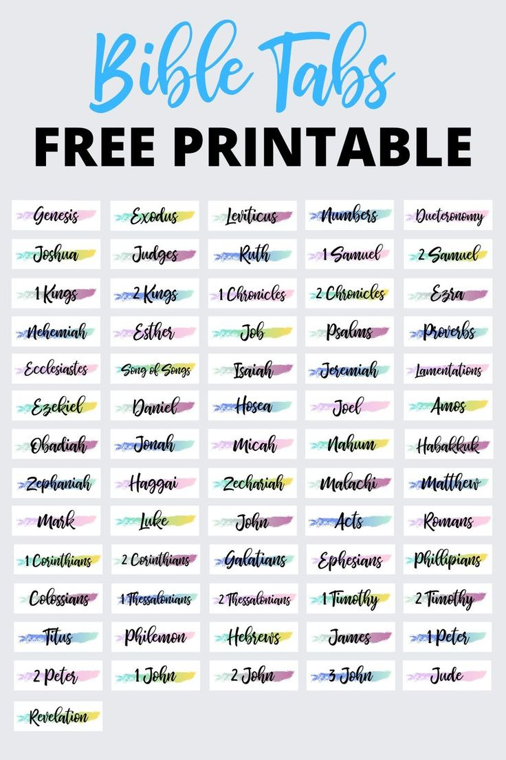 Bible Tabs Free Printable regarding Free Printable Books Of The Bible Tabs