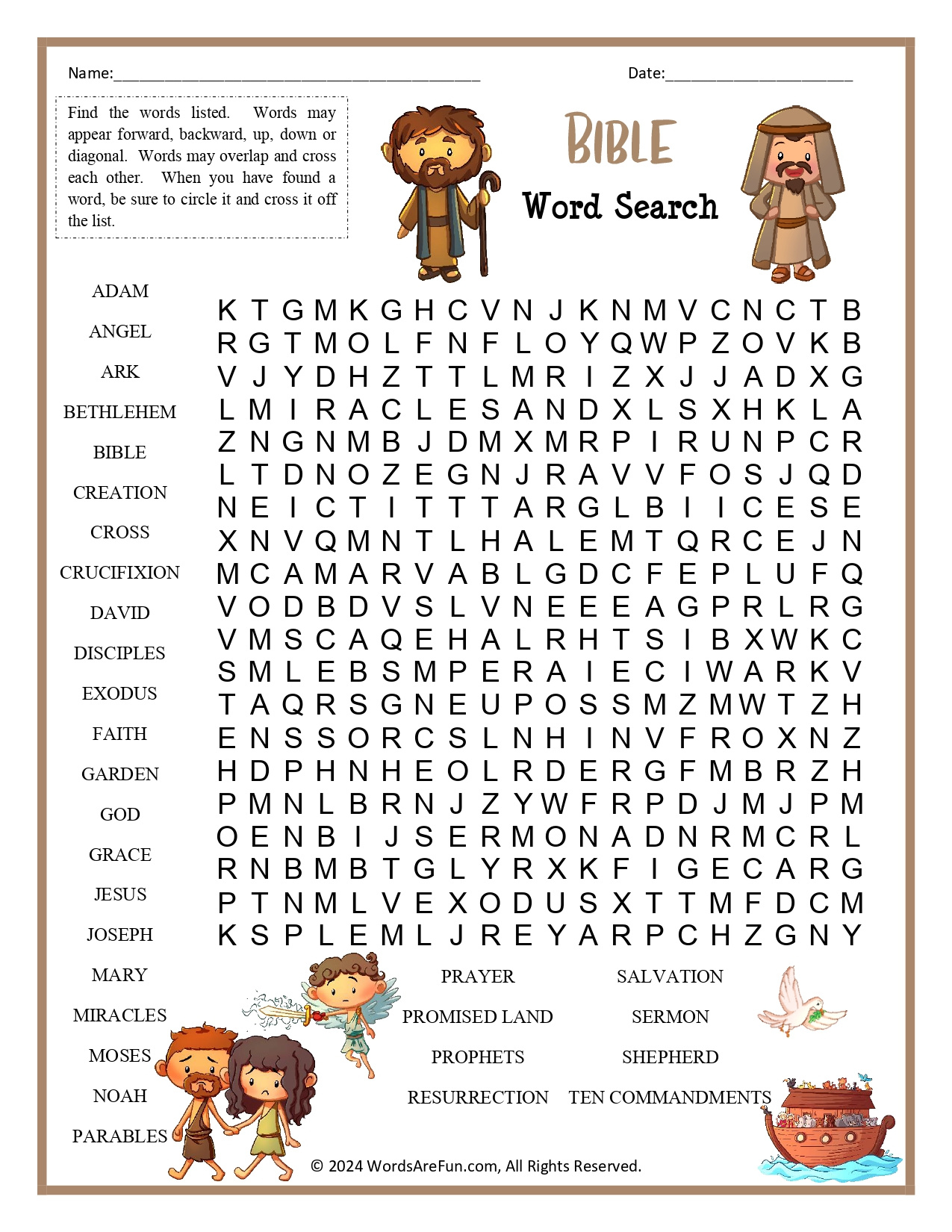 Bible Word Search For Kids - Worksheets Library inside Christian Word Search Puzzles Free Printable